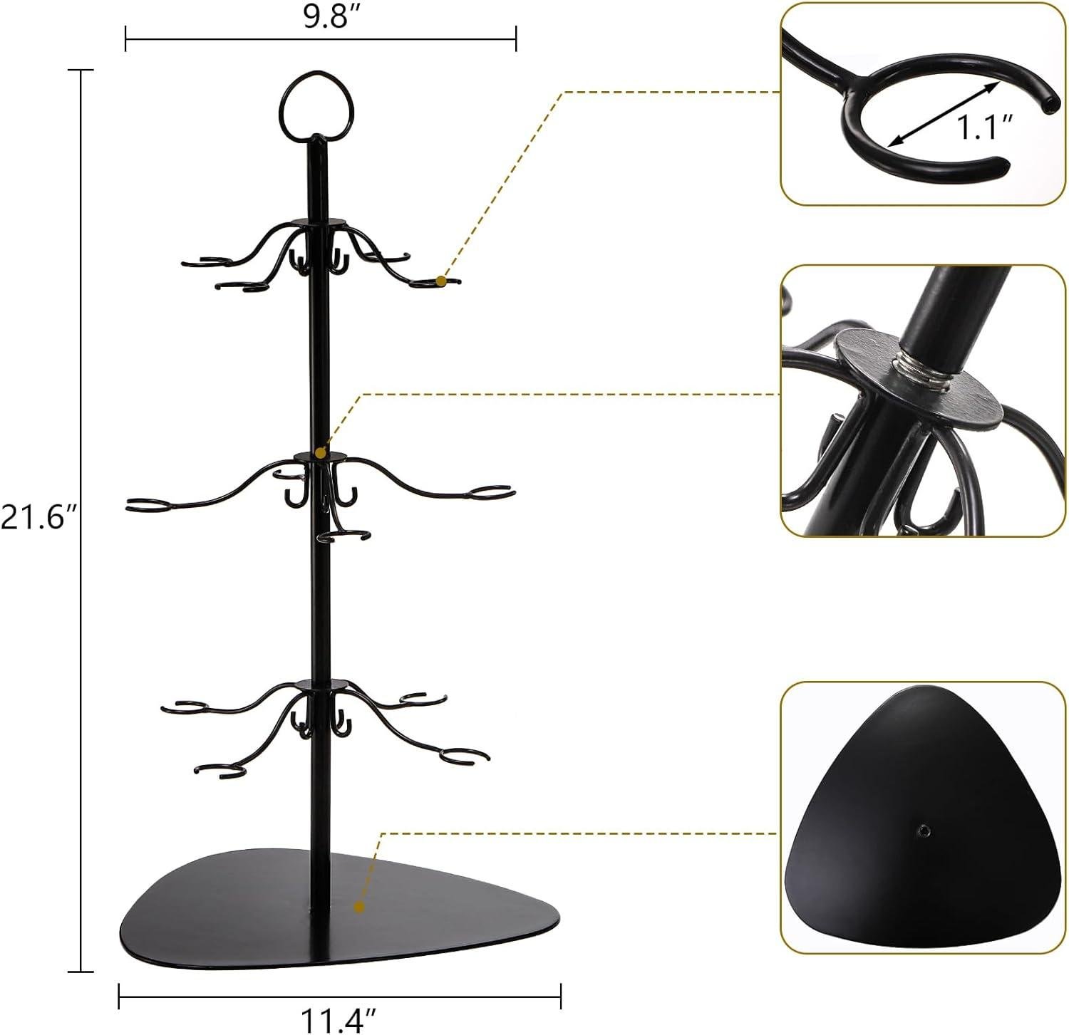 OEM 3-Tier 12-Holder Cocktail Tree Stand — Champagne & Wine Glass Display for Weddings Parties supplier