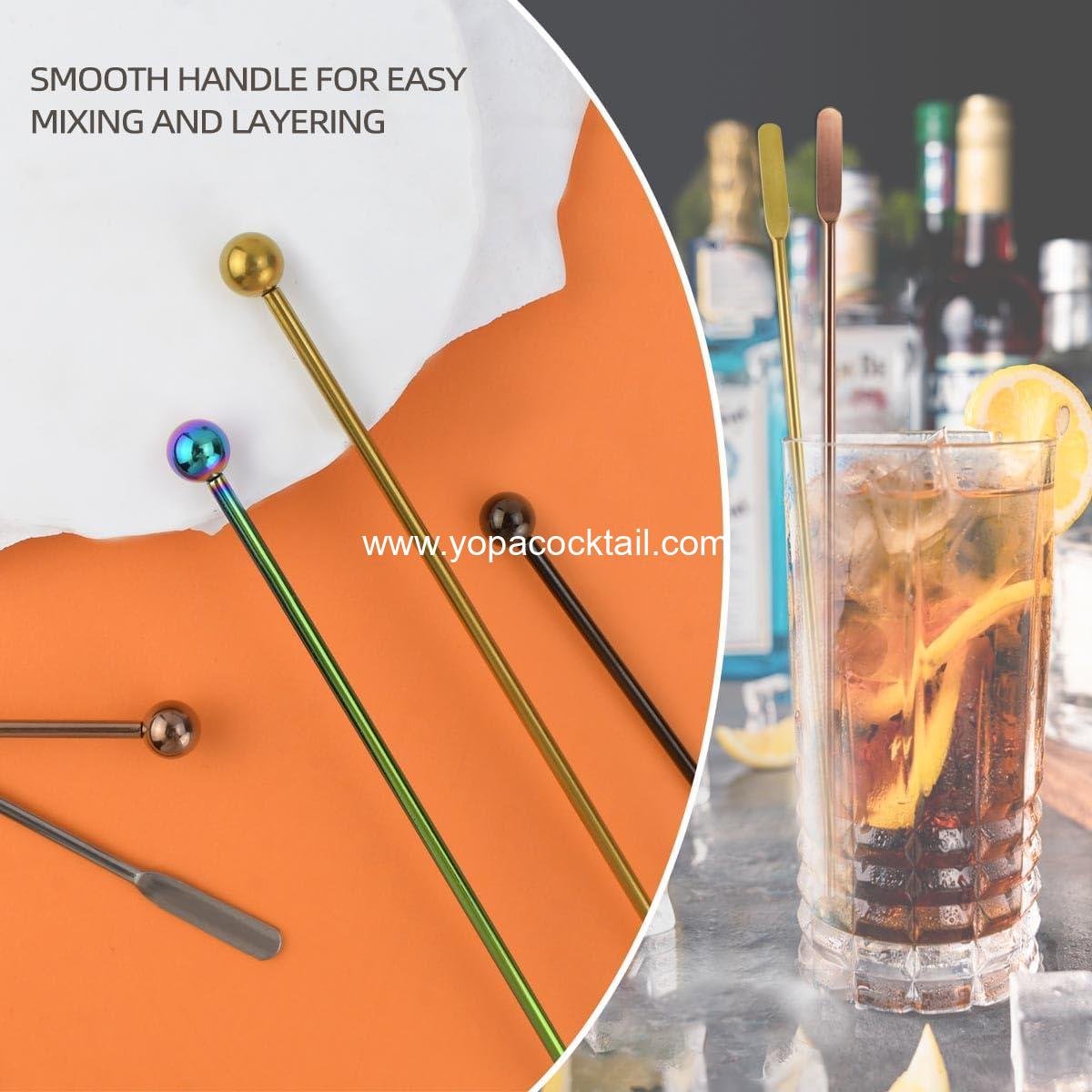 Wholesale Stainless Steel Coffee & Cocktail Swizzle Sticks — Reusable 7.73-inch Metal Stirrer Spoon with Small Rectangular Paddle manufacturer Wholesale Stainless Steel Coffee & Cocktail Swizzle Sticks — Reusable 7.73-inch Metal Stirrer Spoon with Small Rectangular Paddle manufacturer