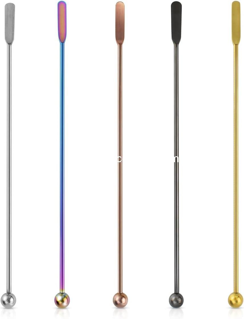 Coffee Stick Stainless Steel Swizzle Stick Reusable Metal Stir Sticks Cocktail Coffee Drink Stirrer Spoon Beverage Cocktail Stirrers Stir with Small Rectangular Paddles Stirring Bar Set(7.73inch long)