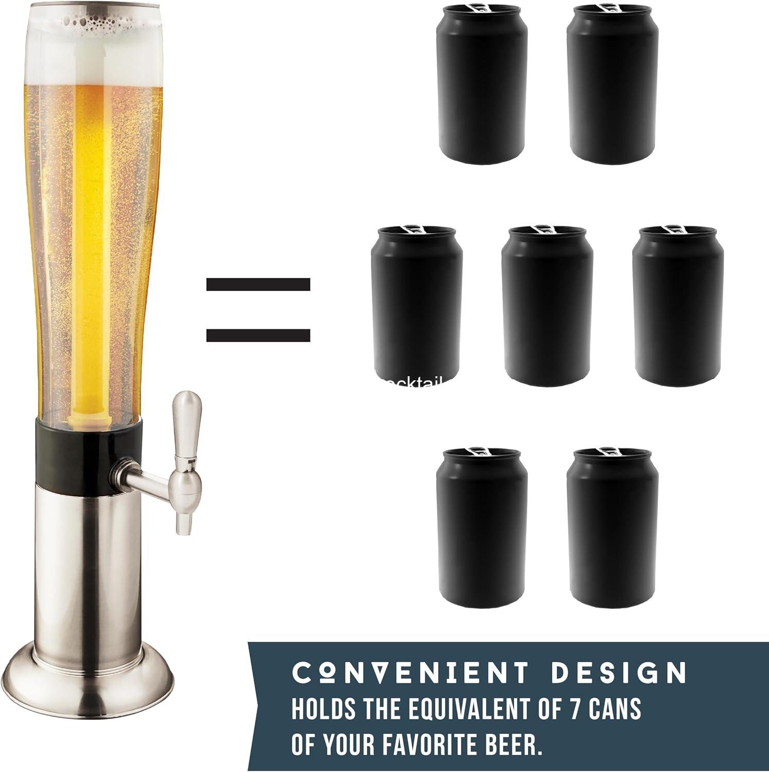 Wholesale 88 oz Beverage Dispenser with Ice Tube & Tap – Party Fountain for Beer Water Iced Tea Mimosa & Margarita Tower Home Bar Accessory manufacturer