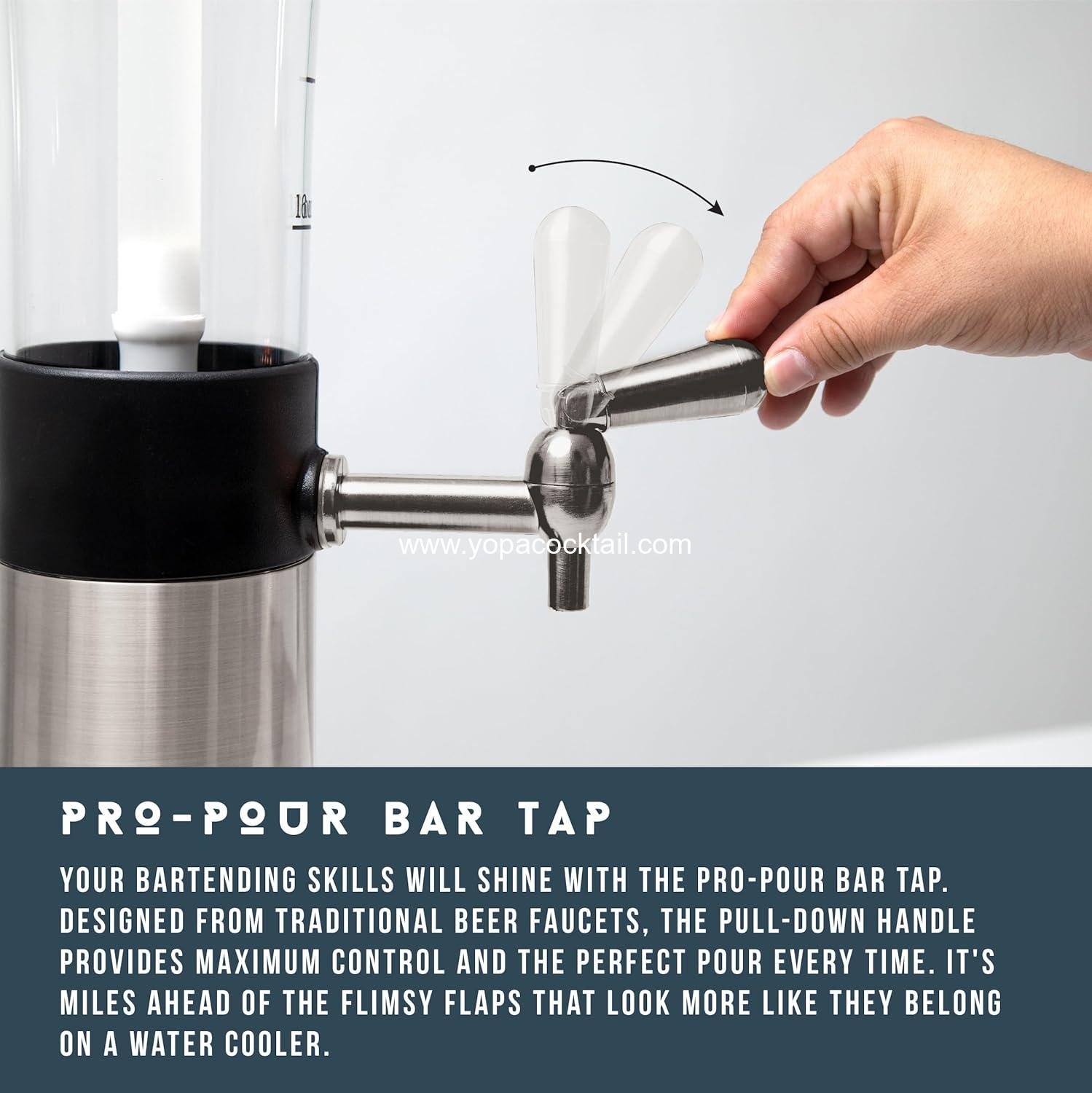 Wholesale 88 oz Beverage Dispenser with Ice Tube & Tap – Party Fountain for Beer Water Iced Tea Mimosa & Margarita Tower Home Bar Accessory manufacturer