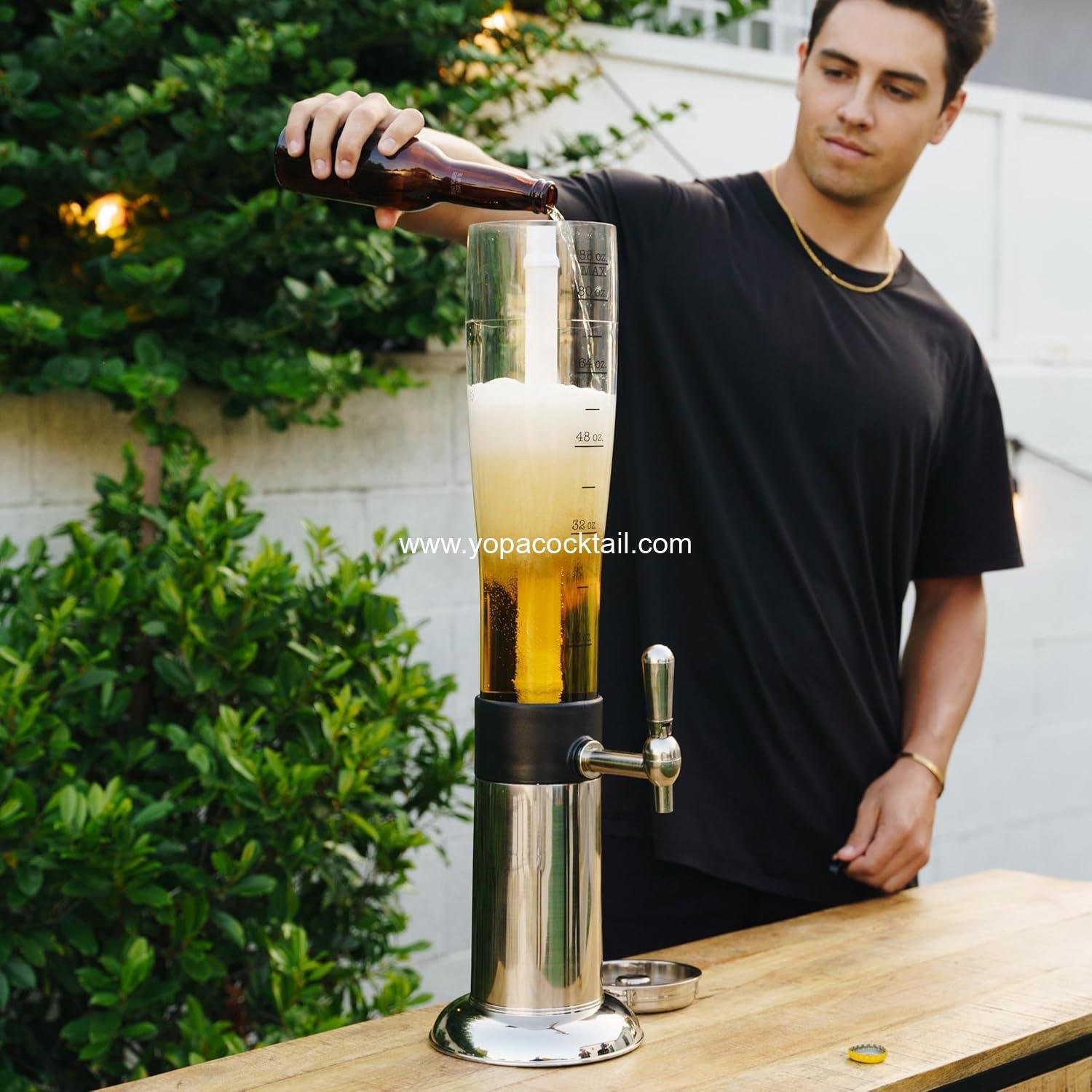 Wholesale 88 oz Beverage Dispenser with Ice Tube & Tap – Party Fountain for Beer Water Iced Tea Mimosa & Margarita Tower Home Bar Accessory manufacturer