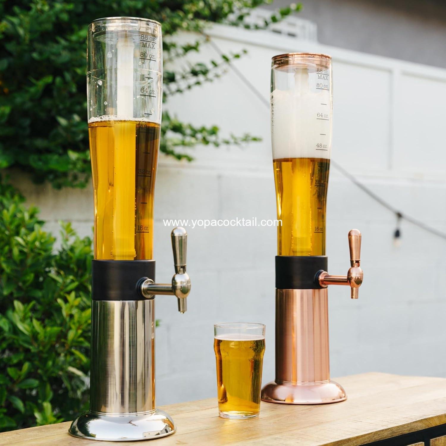 Wholesale 88 oz Beverage Dispenser with Ice Tube & Tap – Party Fountain for Beer Water Iced Tea Mimosa & Margarita Tower Home Bar Accessory manufacturer
