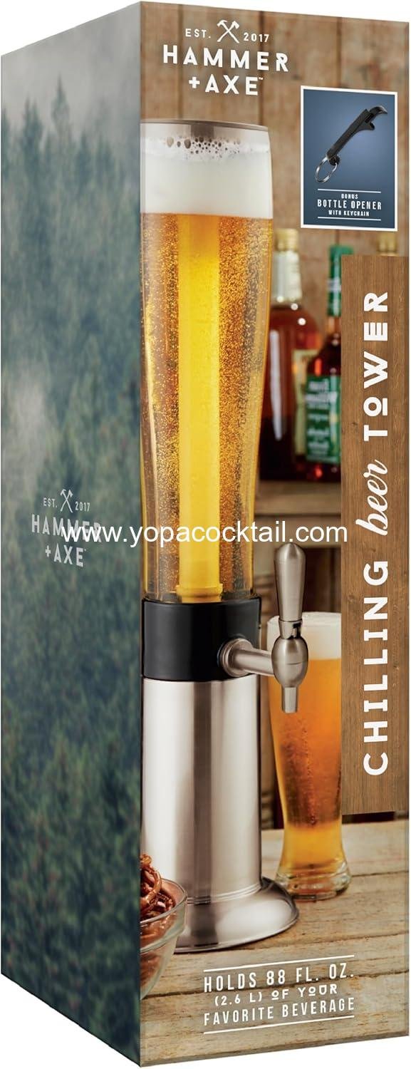 Wholesale 88 oz Beverage Dispenser with Ice Tube & Tap – Party Fountain for Beer Water Iced Tea Mimosa & Margarita Tower Home Bar Accessory manufacturer