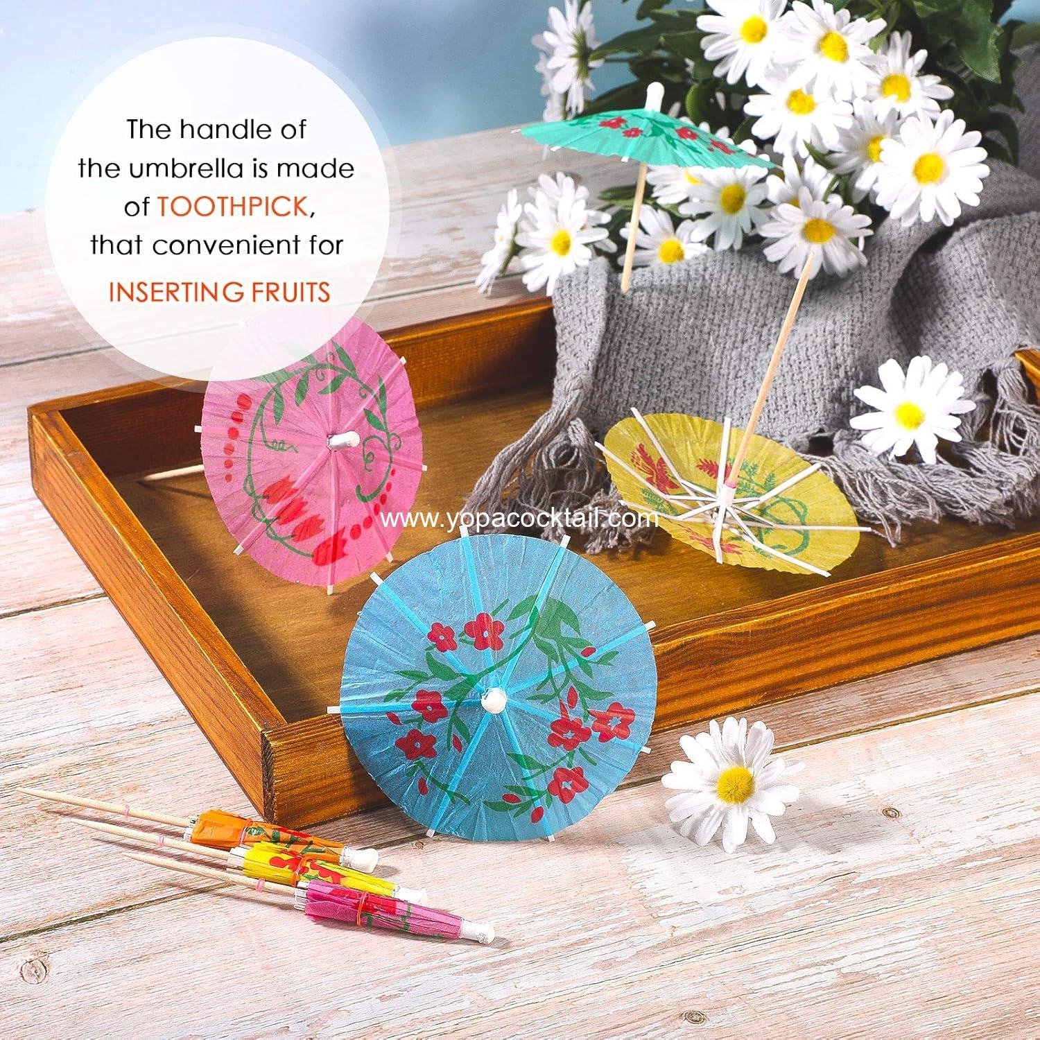 OEM Cocktail Picks Drink Umbrellas Hawaiian Tropical Parasol Cupcake Toppers Party Supplies (24 Pieces) supplier