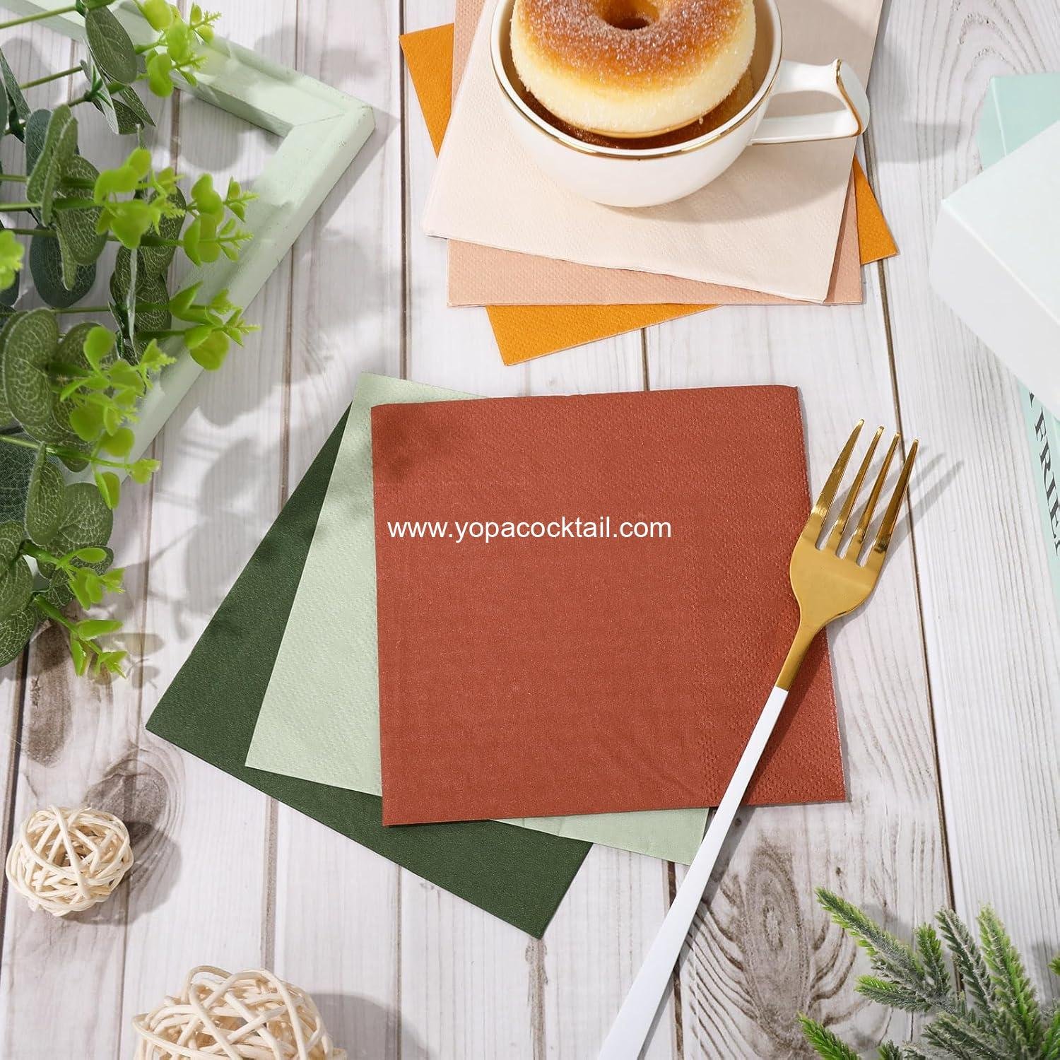 Wholesale 120-Sheet 2-Ply Modern Boho Cocktail & Dinner Napkins 6 Colors Sage Green Pink Orange Brown Disposable Paper for Fall Thanksgiving Celebrations supplier Wholesale 120-Sheet 2-Ply Modern Boho Cocktail & Dinner Napkins 6 Colors Sage Green Pink Orange Brown Disposable Paper for Fall Thanksgiving Celebrations supplier