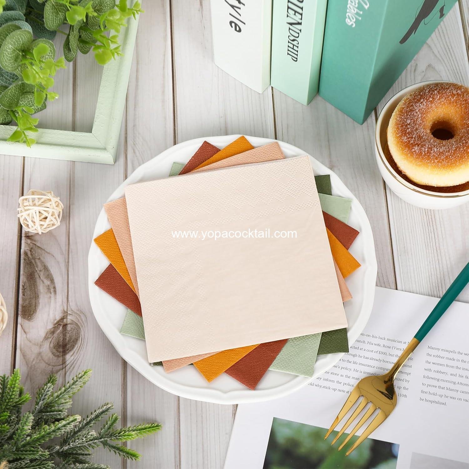 Wholesale 120-Sheet 2-Ply Modern Boho Cocktail & Dinner Napkins 6 Colors Sage Green Pink Orange Brown Disposable Paper for Fall Thanksgiving Celebrations supplier Wholesale 120-Sheet 2-Ply Modern Boho Cocktail & Dinner Napkins 6 Colors Sage Green Pink Orange Brown Disposable Paper for Fall Thanksgiving Celebrations supplier