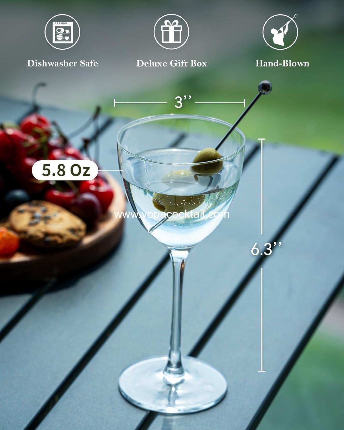 wholesale 5.8 oz Hand-Blown Coupe Martini Glasses Set of 6 — 100% Lead-Free Crystal for Manhattan Cosmopolitan Espresso Gift Box manufacturer