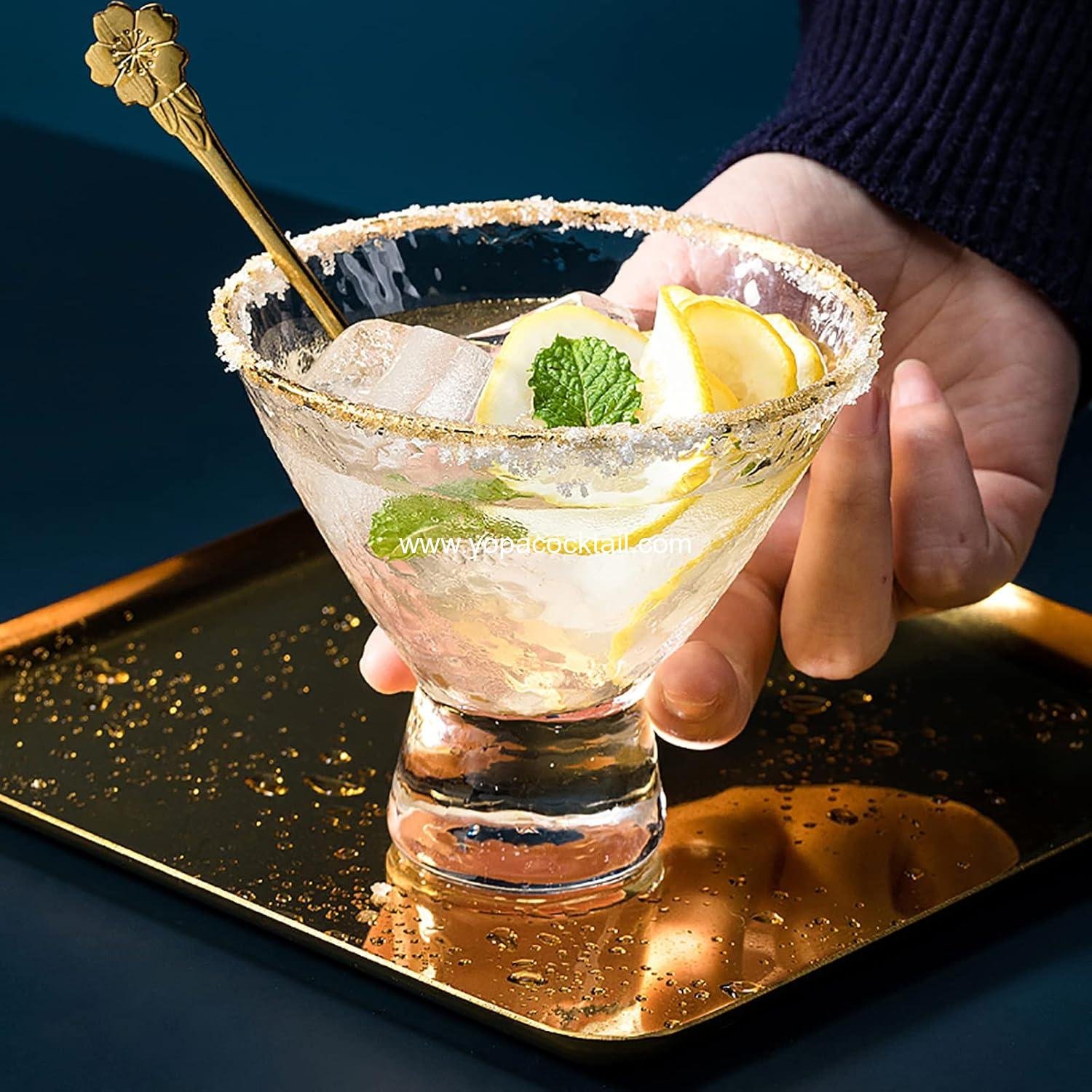 Wholesale 6-Pack 8 oz Stemless Martini Glasses — Vintage Shrimp-Cocktail Glasses with Heavy Base; Dessert & Ice Cream Bowls supplier