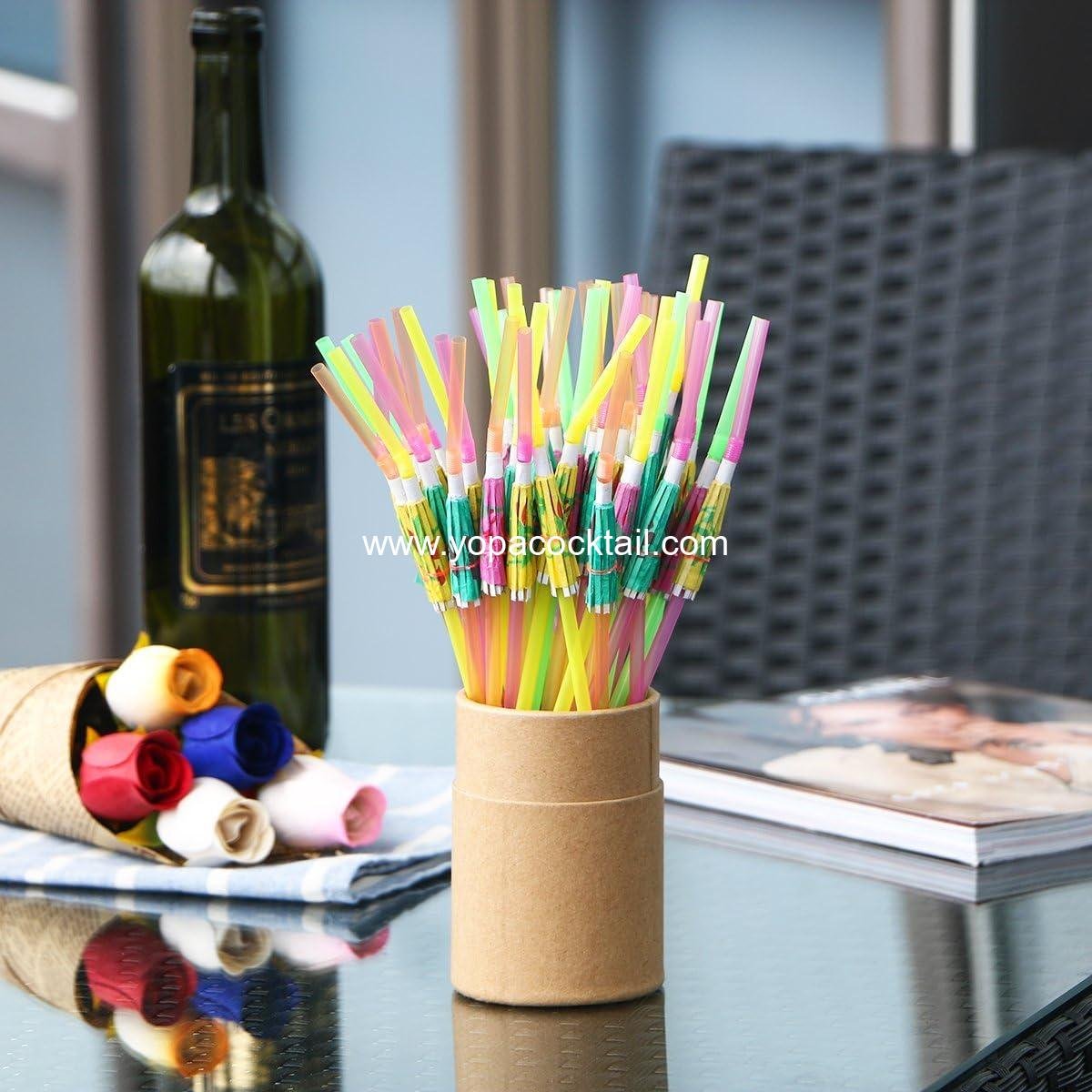 Wholesale 50-Pack Mini Umbrella Cocktail Straws Parasol Luau Beach Party Decorations supplier