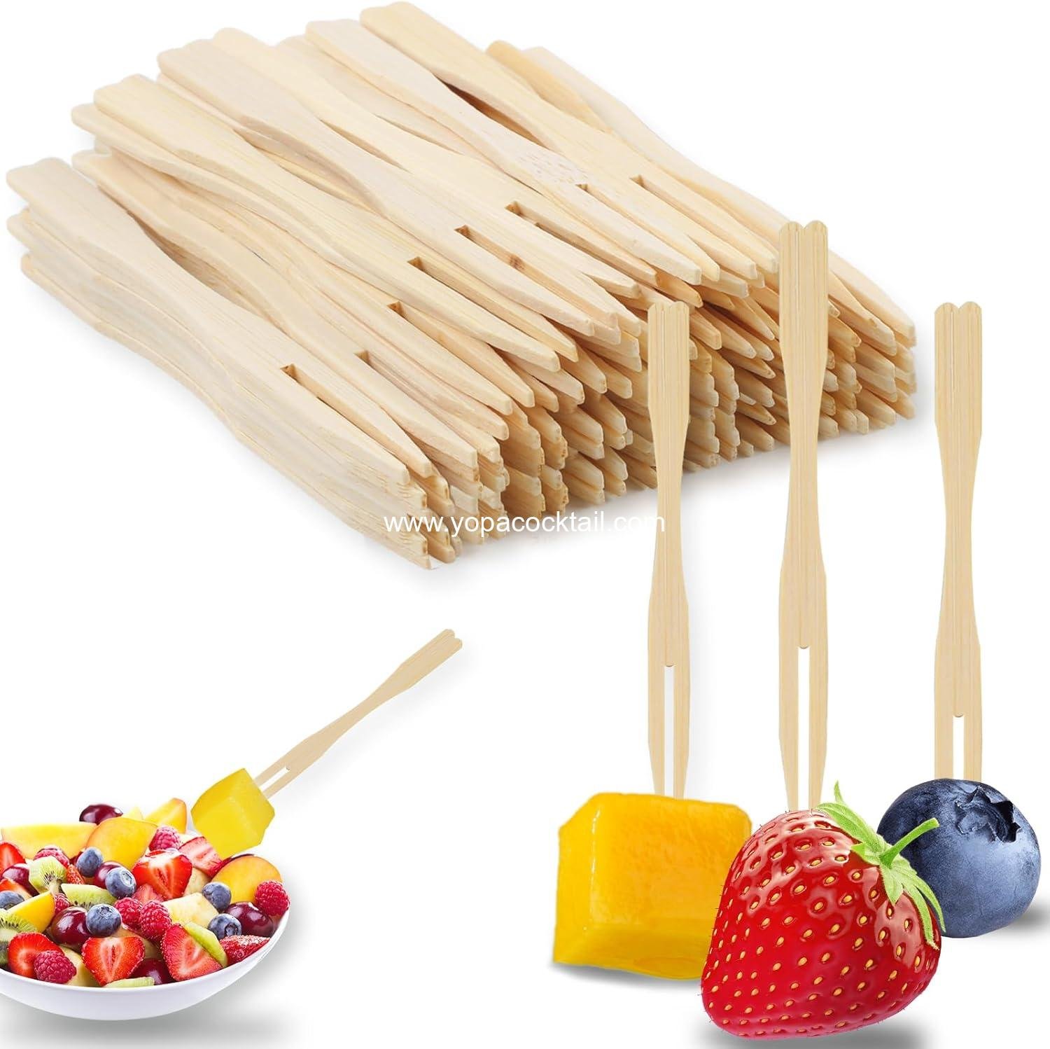 400PCS 3.5 Inch Appetizer Forks, Mini Forks, Mini Forks For Appetizers, Disposable Bamboo Forks Can Be Used For Desserts, Sandwiches, Burgers, Salads, Buffets, Drinks, Vegetables And More