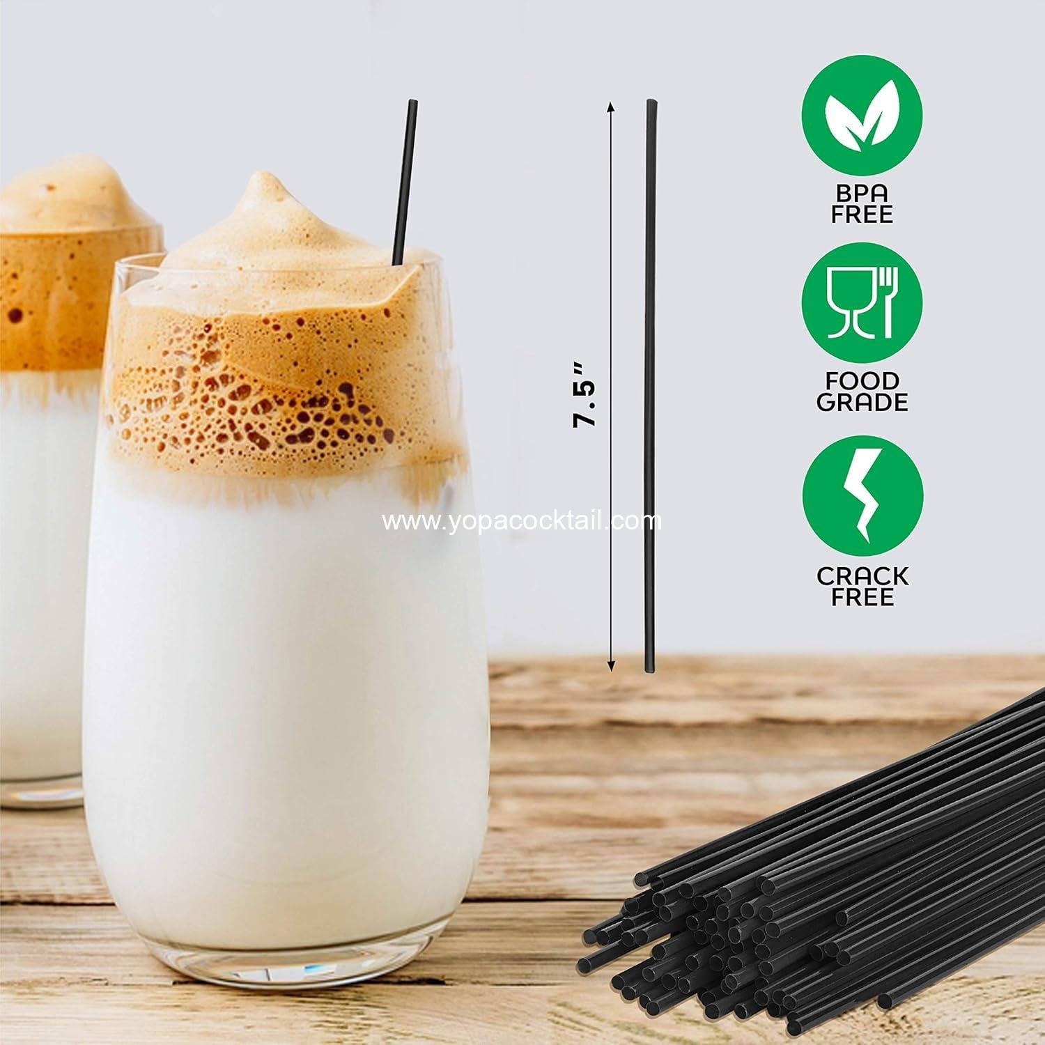 Wholesale Plastic Stir Straws for Coffee & Cocktails — 7 1/2 Inches · 1000/Box · Black manufacturer