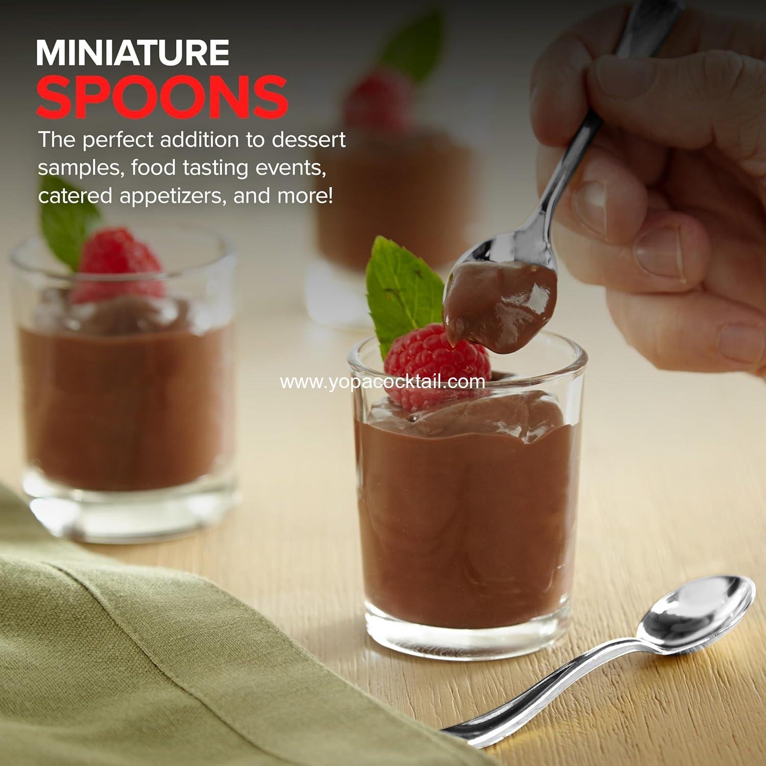 Wholesale 4-Inch Silver Disposable Spoons 80-Count Appetizer Cocktail Wedding Manufacturer