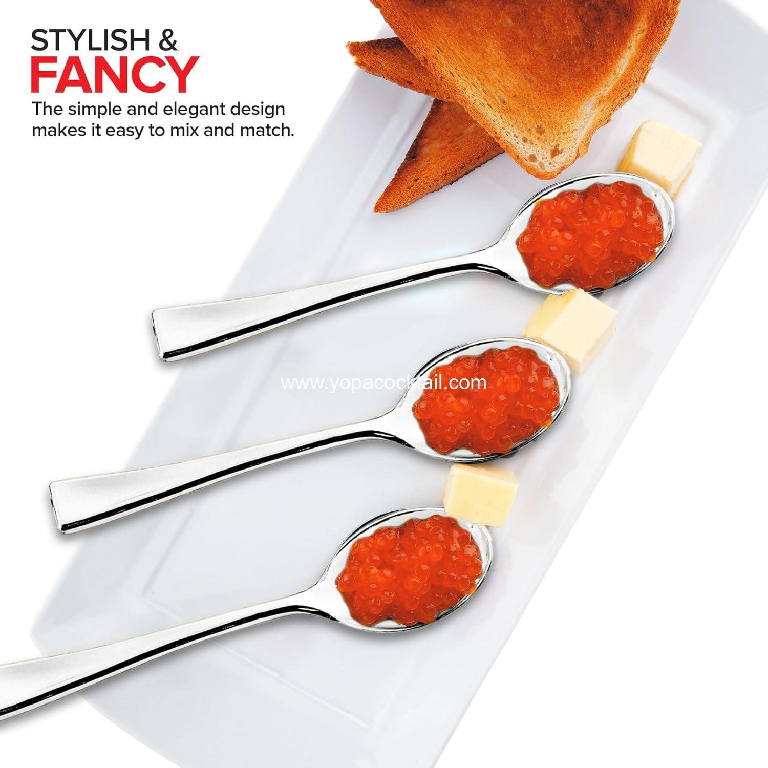 Wholesale 4-Inch Silver Disposable Spoons 80-Count Appetizer Cocktail Wedding Manufacturer