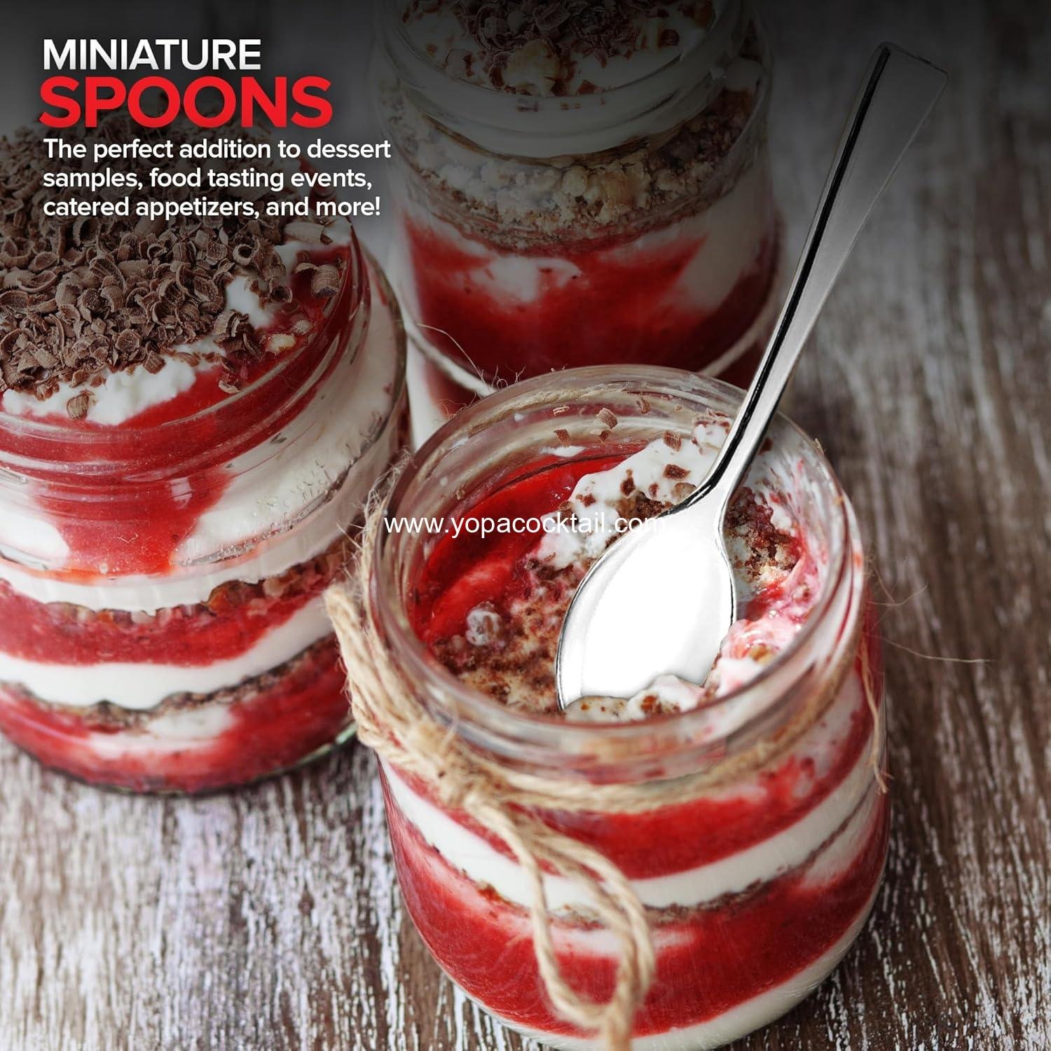 Wholesale 4-Inch Silver Disposable Spoons 80-Count Appetizer Cocktail Wedding Manufacturer