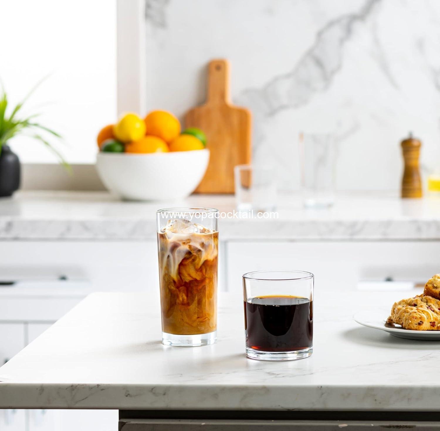 wholesale Everyday Drinkware Set of 8 (4 Tall, 4 Short) Hurricane Glasses for Cocktail Iced Coffee Beer Wine Whiskey Water supplier