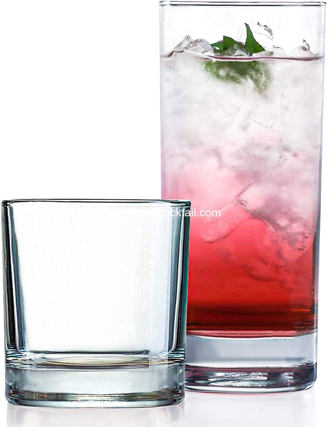 wholesale Everyday Drinkware Set of 8 (4 Tall, 4 Short) Hurricane Glasses for Cocktail Iced Coffee Beer Wine Whiskey Water supplier