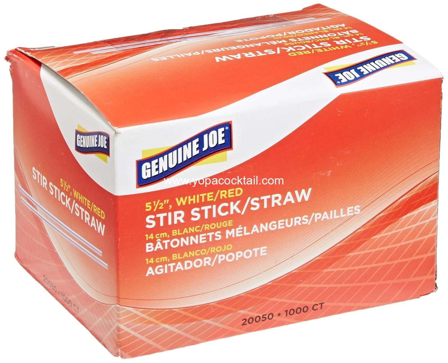 Wholesale 5-1/2" Plastic Stir Sticks 1000-Pack White/Red GJO20050 supplier