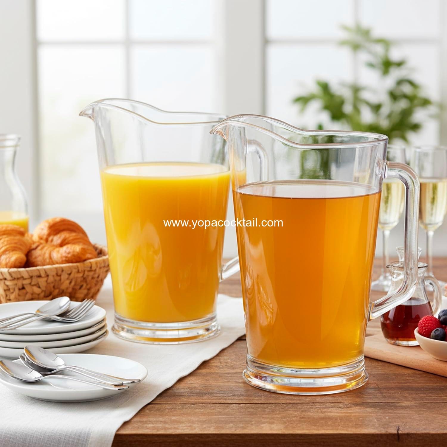 Wholesale 64 oz Bistro Clear Pitcher Set of 2 Reusable BPA-Free Acrylic Beer & Beverage Pitchers for Water Lemonade Juice Soda Indoor Outdoor supplier Wholesale 64 oz Bistro Clear Pitcher Set of 2 Reusable BPA-Free Acrylic Beer & Beverage Pitchers for Water Lemonade Juice Soda Indoor Outdoor supplier