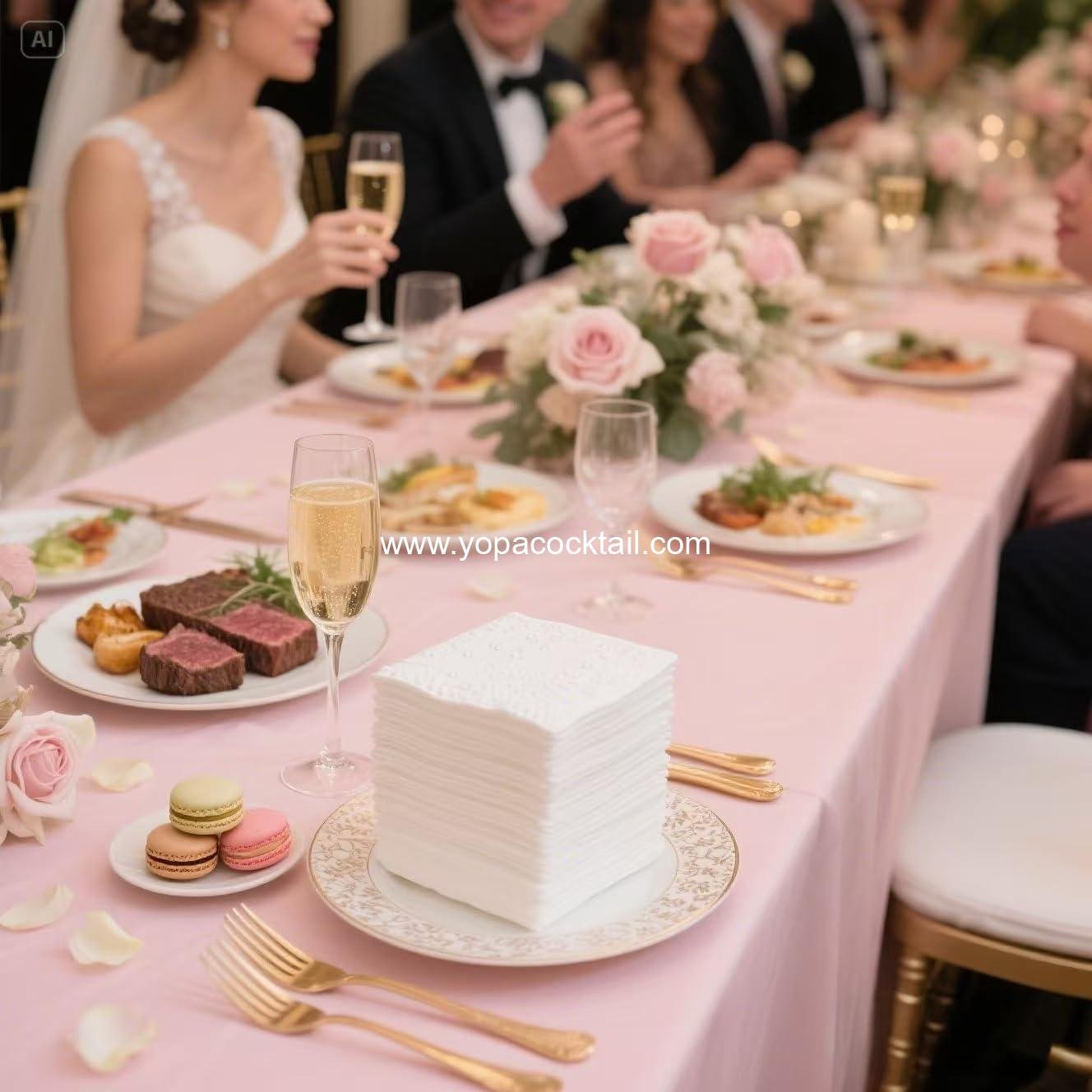 Wholesale Cocktail Napkins 600-Pack — 4.9 x 4.9 in 2-Ply Disposable Paper Napkins for Weddings Parties Everyday Use Soft Thick manufacturer