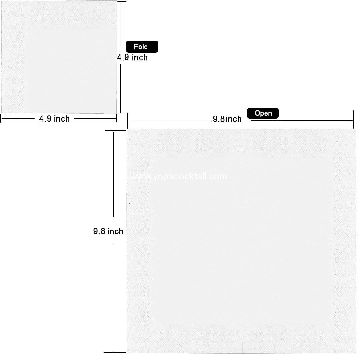 Wholesale Cocktail Napkins 600-Pack — 4.9 x 4.9 in 2-Ply Disposable Paper Napkins for Weddings Parties Everyday Use Soft Thick manufacturer