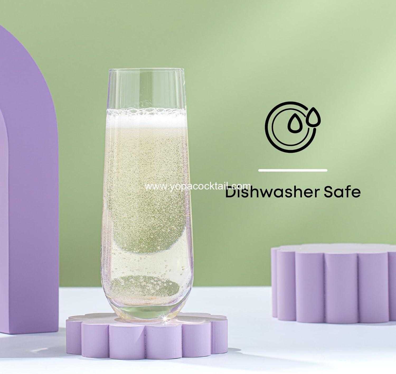 wholesale Stemless Champagne Flutes Set of 8 — 9.5oz Crystal Prosecco & Mimosa Glasses | Cocktail & Highball Barware manufacturer wholesale Stemless Champagne Flutes Set of 8 — 9.5oz Crystal Prosecco & Mimosa Glasses | Cocktail & Highball Barware manufacturer