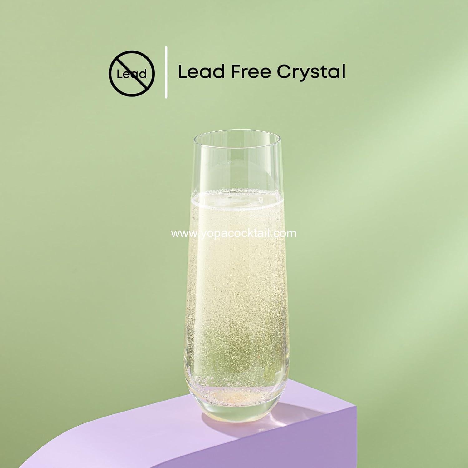 wholesale Stemless Champagne Flutes Set of 8 — 9.5oz Crystal Prosecco & Mimosa Glasses | Cocktail & Highball Barware manufacturer wholesale Stemless Champagne Flutes Set of 8 — 9.5oz Crystal Prosecco & Mimosa Glasses | Cocktail & Highball Barware manufacturer