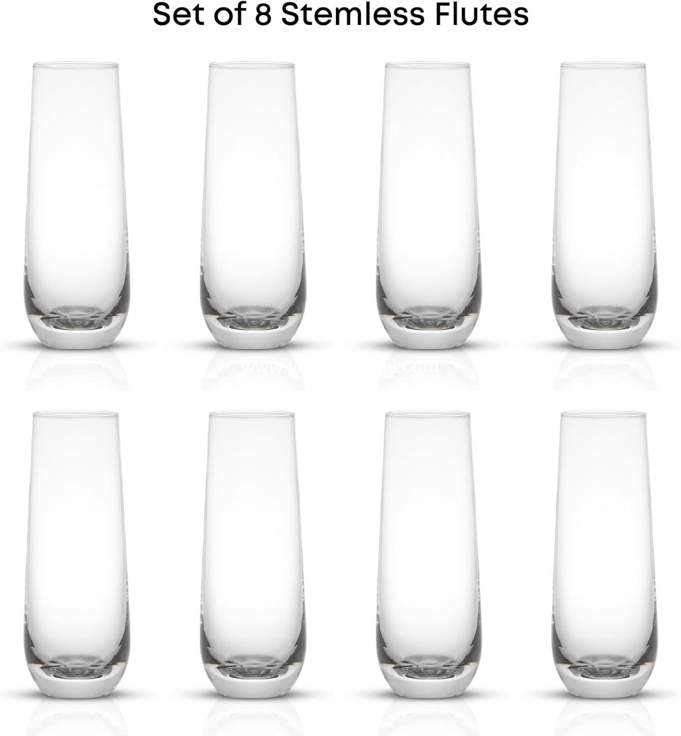 wholesale Stemless Champagne Flutes Set of 8 — 9.5oz Crystal Prosecco & Mimosa Glasses | Cocktail & Highball Barware manufacturer wholesale Stemless Champagne Flutes Set of 8 — 9.5oz Crystal Prosecco & Mimosa Glasses | Cocktail & Highball Barware manufacturer