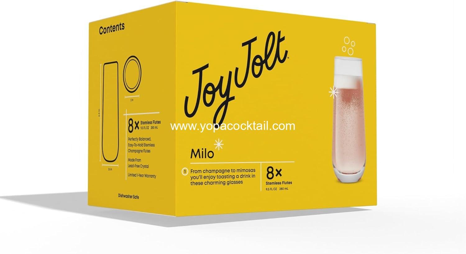 wholesale Stemless Champagne Flutes Set of 8 — 9.5oz Crystal Prosecco & Mimosa Glasses | Cocktail & Highball Barware manufacturer wholesale Stemless Champagne Flutes Set of 8 — 9.5oz Crystal Prosecco & Mimosa Glasses | Cocktail & Highball Barware manufacturer