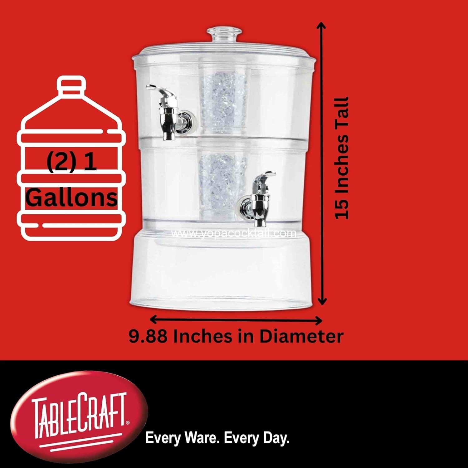 OEM 2-Gallon 2-Tier Beverage Dispenser SAN Styrene Acrylonitrile 12-1/4