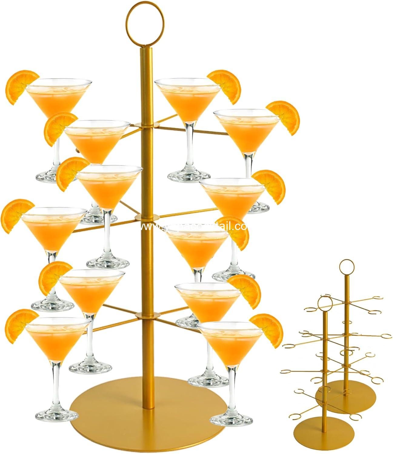 2 PACK Champagne Tower for Parties, 3-Tier 12-Glasses Cocktail Tree Stand Countertop Wine Glass Holder for Drinks, Champagne Stand Drink Tower Wine Glasses Display for Champagne , Martini, Margarita