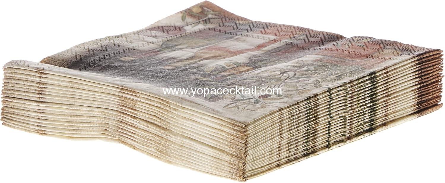 Wholesale Cocktail Beverage Paper Napkins, 5x5 Inches, Wine and Olive Design - Supplier Wholesale Cocktail Beverage Paper Napkins, 5x5 Inches, Wine and Olive Design - Supplier