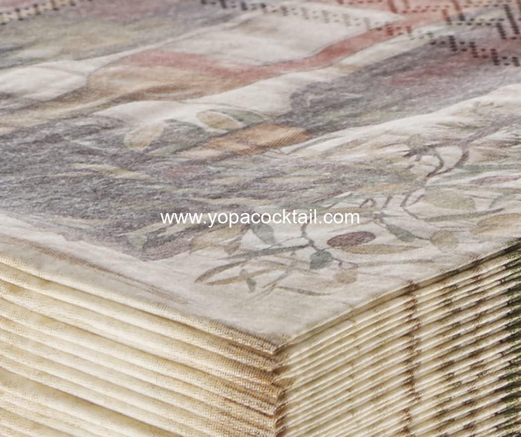 Wholesale Cocktail Beverage Paper Napkins, 5x5 Inches, Wine and Olive Design - Supplier Wholesale Cocktail Beverage Paper Napkins, 5x5 Inches, Wine and Olive Design - Supplier