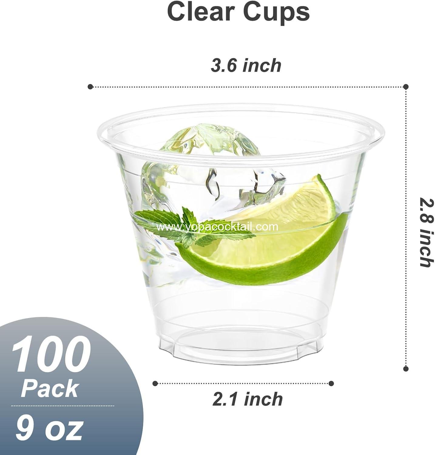 Wholesale 100 Pack 9 oz Clear Plastic Cups - Sturdy Food Safe Disposable Cups for Wine, Cocktails, and Punch - Supplier Wholesale 100 Pack 9 oz Clear Plastic Cups - Sturdy Food Safe Disposable Cups for Wine, Cocktails, and Punch - Supplier