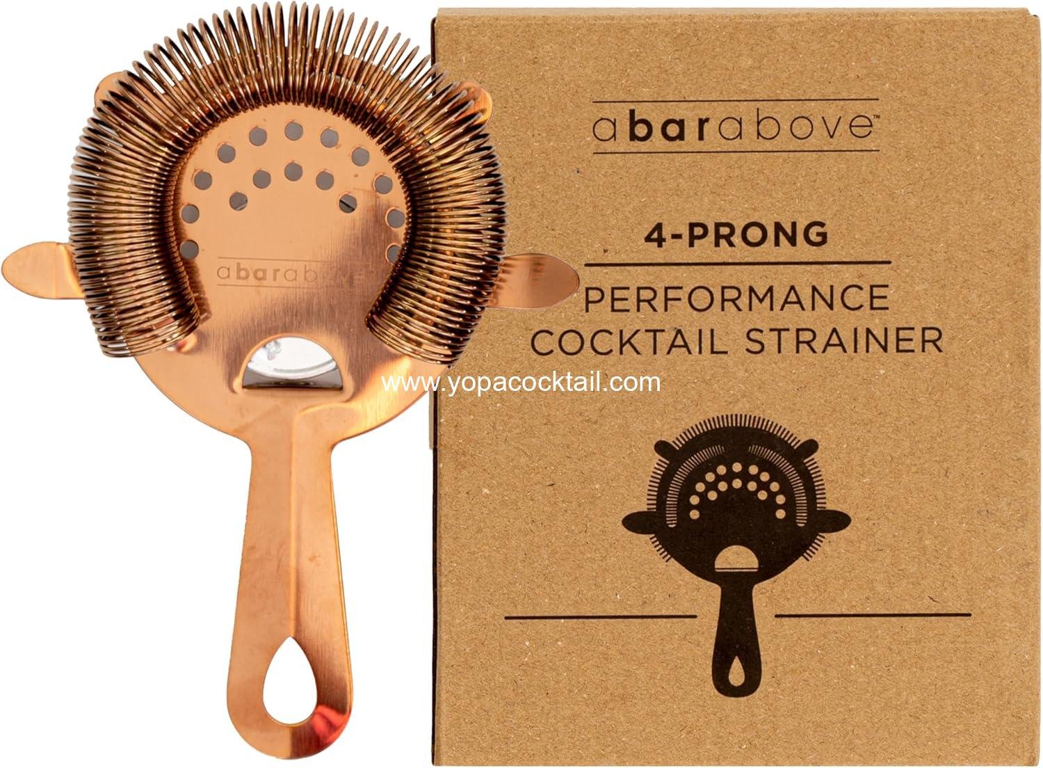 Wholesale 4-Prong Cocktail Strainer, Stainless Steel with High-Density Spring for Smooth Pouring, Fits Boston Shakers and Mixing Glasses, Bar Accessories, Antique Copper Supplier Wholesale 4-Prong Cocktail Strainer, Stainless Steel with High-Density Spring for Smooth Pouring, Fits Boston Shakers and Mixing Glasses, Bar Accessories, Antique Copper Supplier