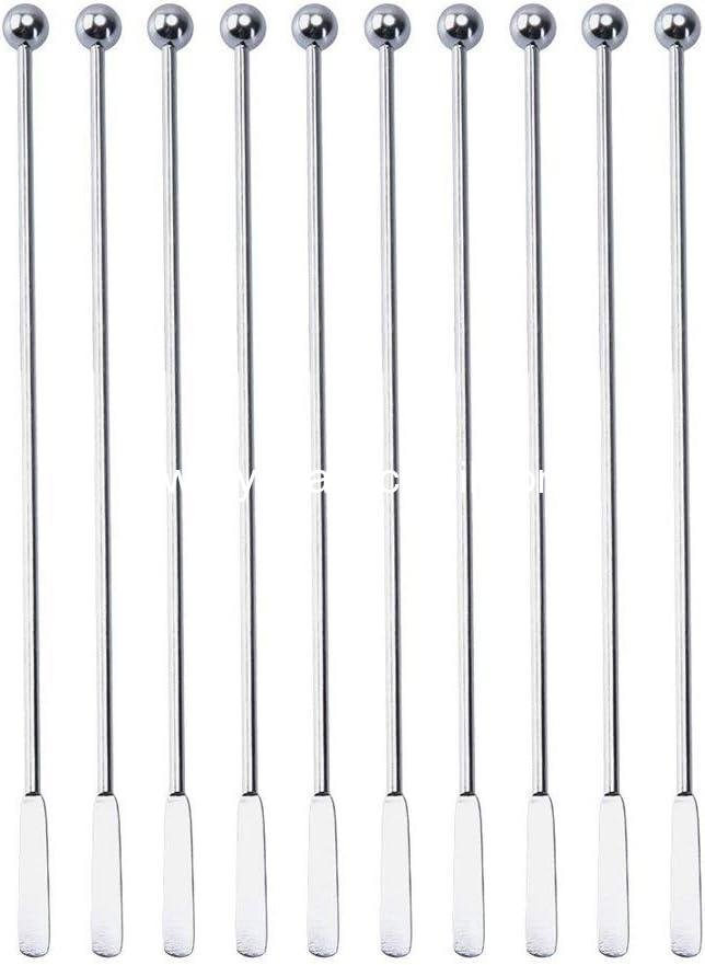 20 pcs Stainless Steel Coffee Beverage Stir Sticks Cocktail Stirrers Drink Swizzle Stick 7.4" Swizzle Stick Picks Tools
