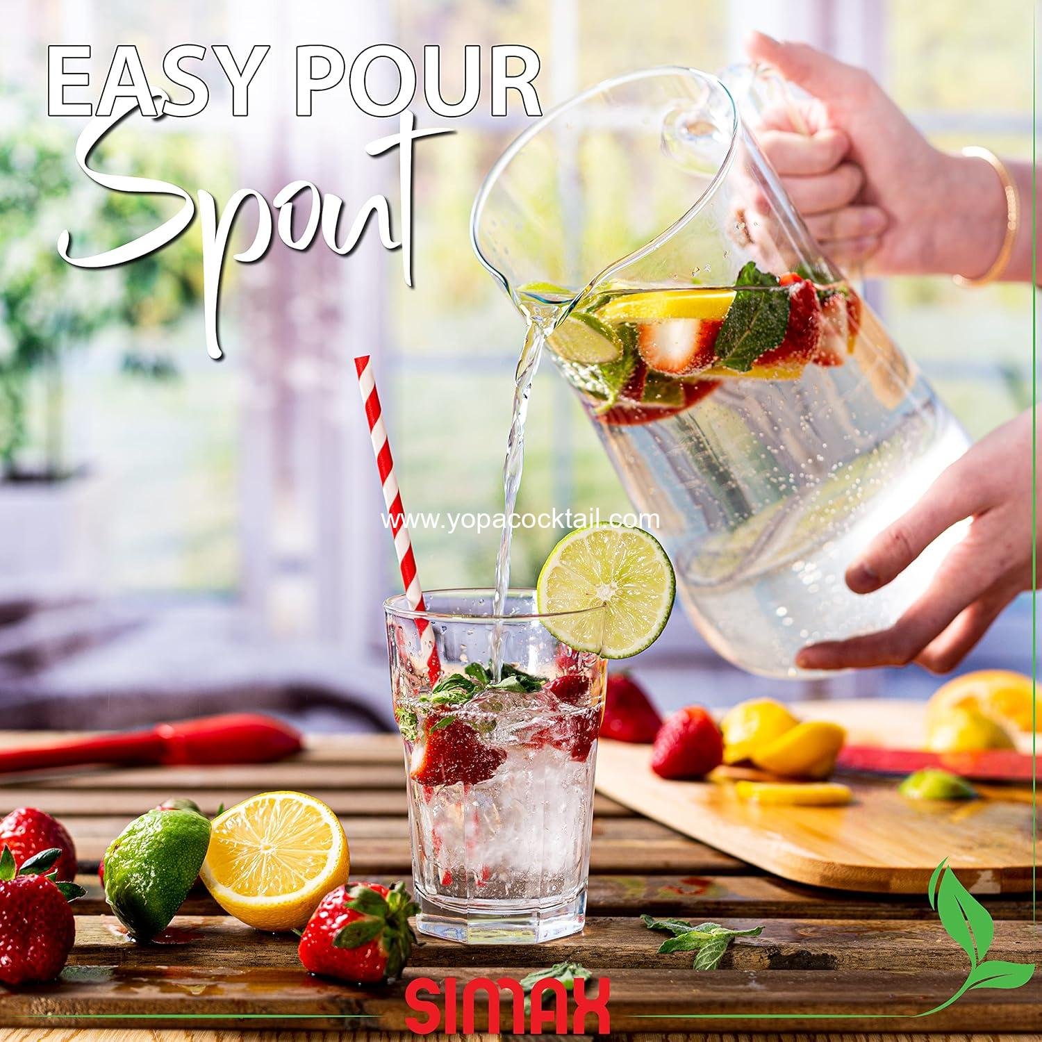Wholesale 2.5 Quart Glass Pitcher with Spout, 80 Ounce Borosilicate Iced Tea Pitcher with Handle, Angled Cylinder Design, Glass Water Pitcher - Supplier Wholesale 2.5 Quart Glass Pitcher with Spout, 80 Ounce Borosilicate Iced Tea Pitcher with Handle, Angled Cylinder Design, Glass Water Pitcher - Supplier