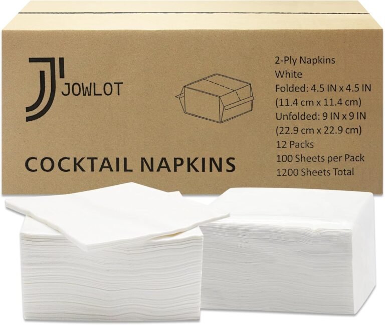 Cocktail Napkins - 1200 Count 2-Ply White Napkins Disposable, 4.5 x 4.5 Inch Folded Paper Napkins Bulk Beverage Napkins for Dinner Wedding Bar Party and Everyday Use