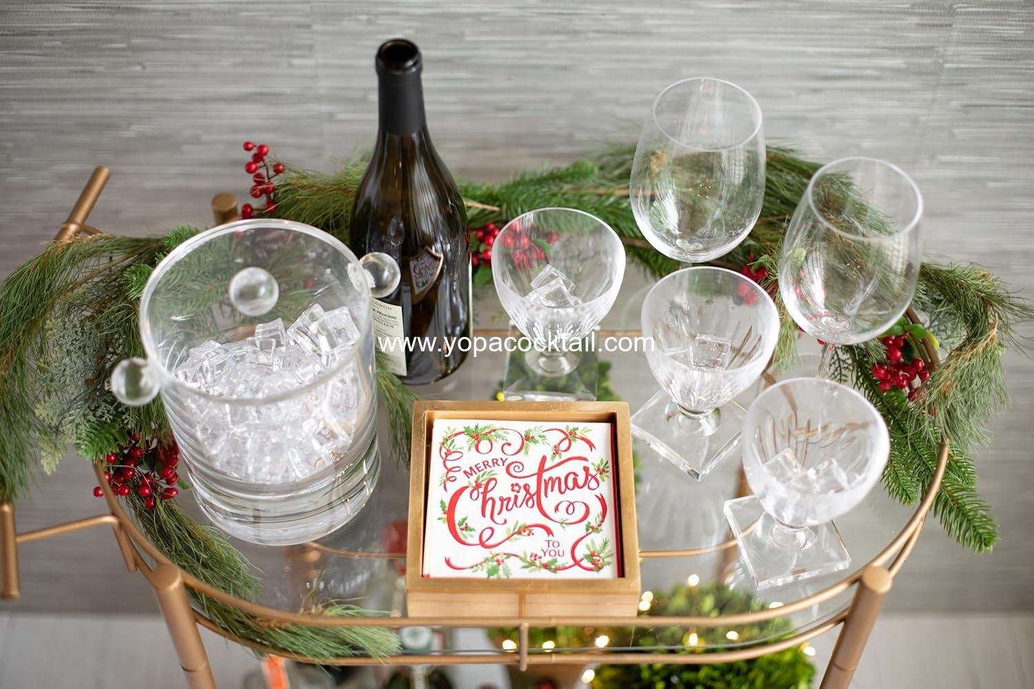 Wholesale Gold Lacquer Cocktail Napkin Holder – Fits 5x5 Inch Paper Napkins – Decorative Square Holder with Gold Foil Accents, 6