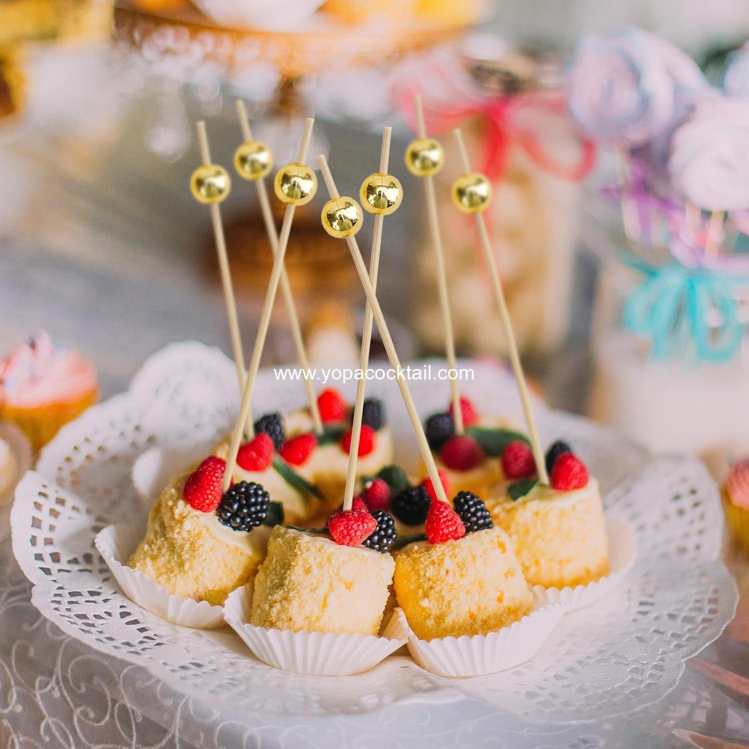 Wholesale 1000 Pieces Cocktail Picks - 4.7 Inch Decorative Skewers for Appetizers, Drinks, Fruit, Charcuterie, Wedding Parties (Gold) Supplier Wholesale 1000 Pieces Cocktail Picks - 4.7 Inch Decorative Skewers for Appetizers, Drinks, Fruit, Charcuterie, Wedding Parties (Gold) Supplier