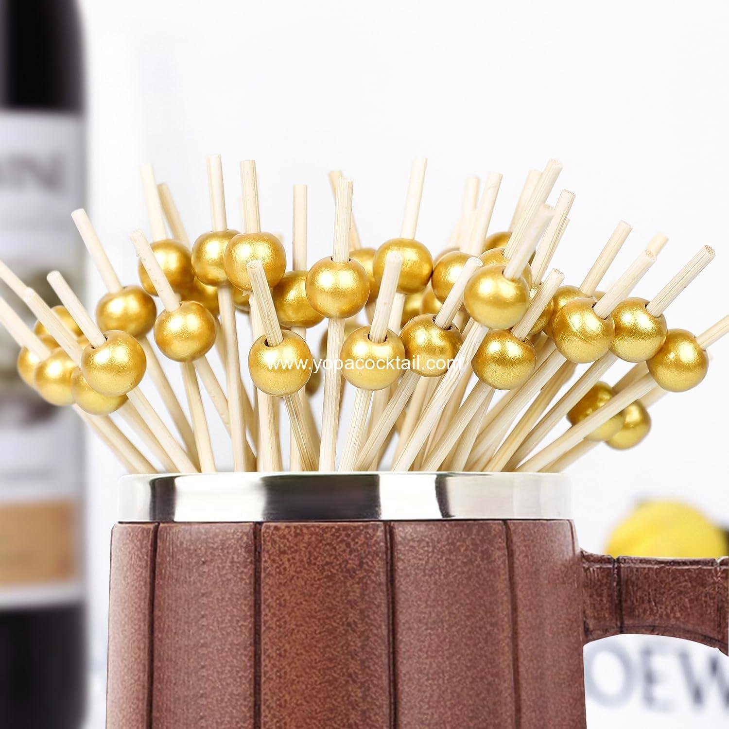 Wholesale 1000PCS Cocktail Picks Set - 4.7 IN Decorative Bamboo Skewers for Appetizers, Drinks, Fruits, and Charcuterie Boards - Gold Wooden Sticks, Party Supplies Supplier Wholesale 1000PCS Cocktail Picks Set - 4.7 IN Decorative Bamboo Skewers for Appetizers, Drinks, Fruits, and Charcuterie Boards - Gold Wooden Sticks, Party Supplies Supplier