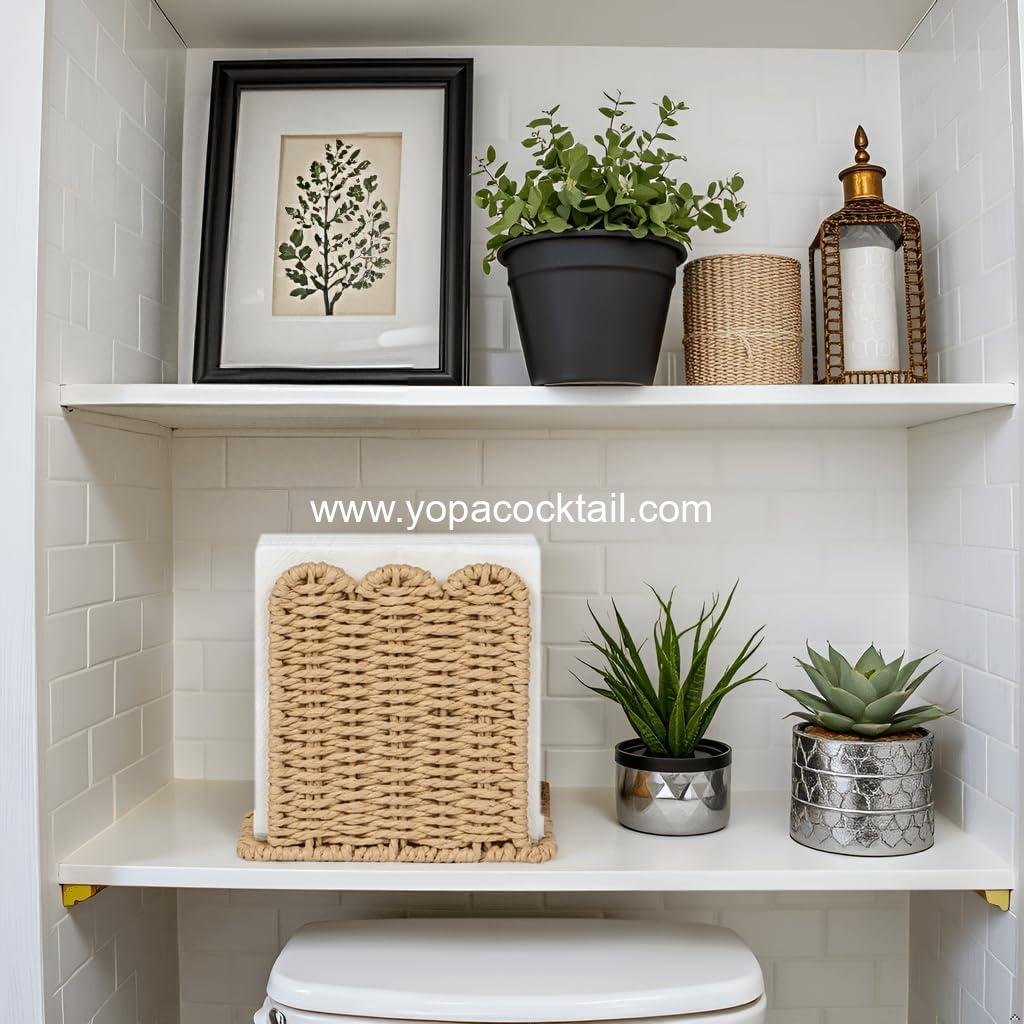 Wholesale Scalloped Edge Napkin Holder for Rustic Home Decor, Paper Rope Napkin Dispenser for Kitchen Countertop, Cocktail Napkin Holder for Indoor & Outdoor Parties, Beige Supplier