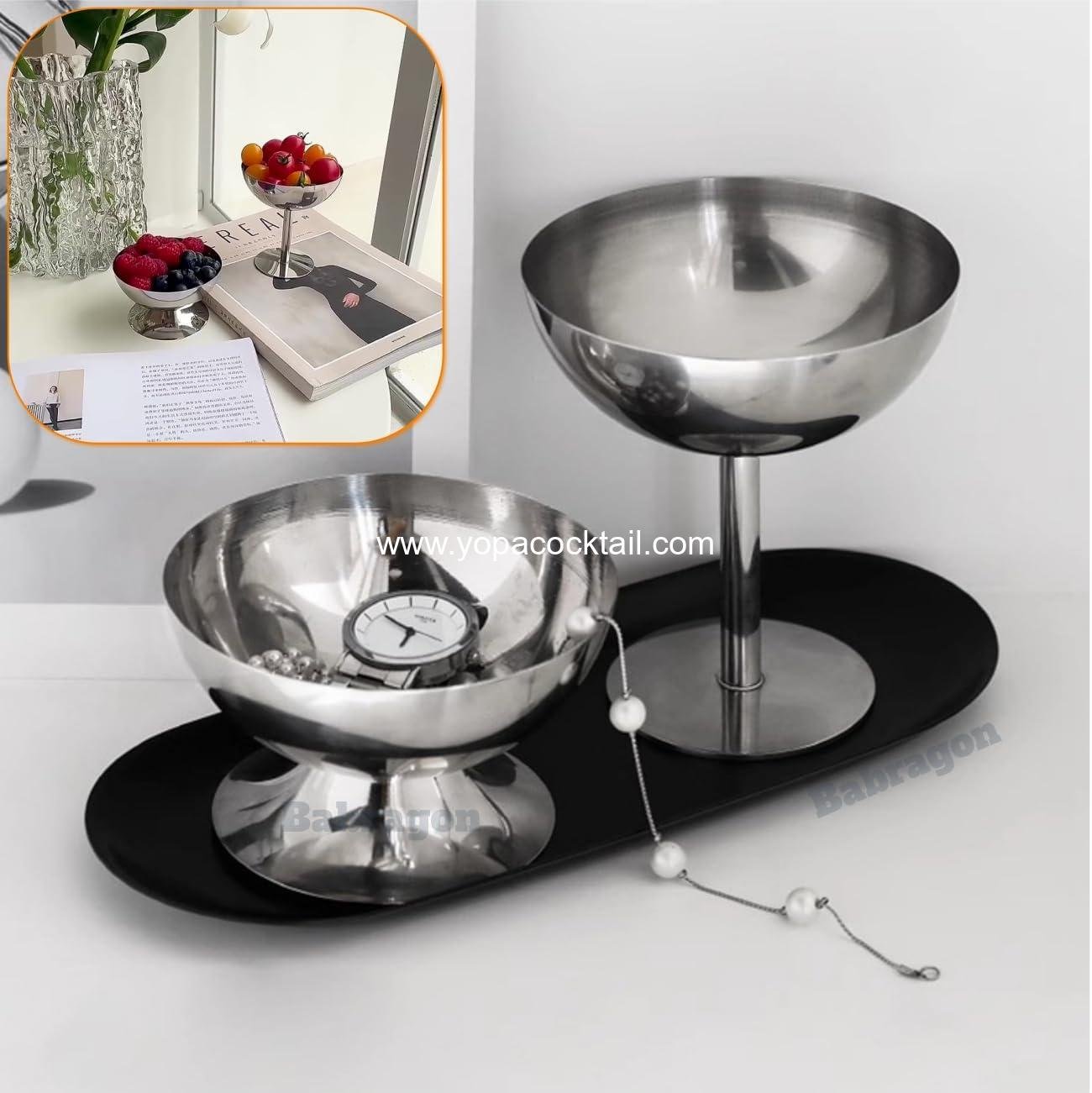 Wholesale Stainless Steel Ice Cream Cups - Dessert Bowls for Sundae, Fruit, Salad, Snack, Cocktail, Condiment (Short Feet) - Manufacturer