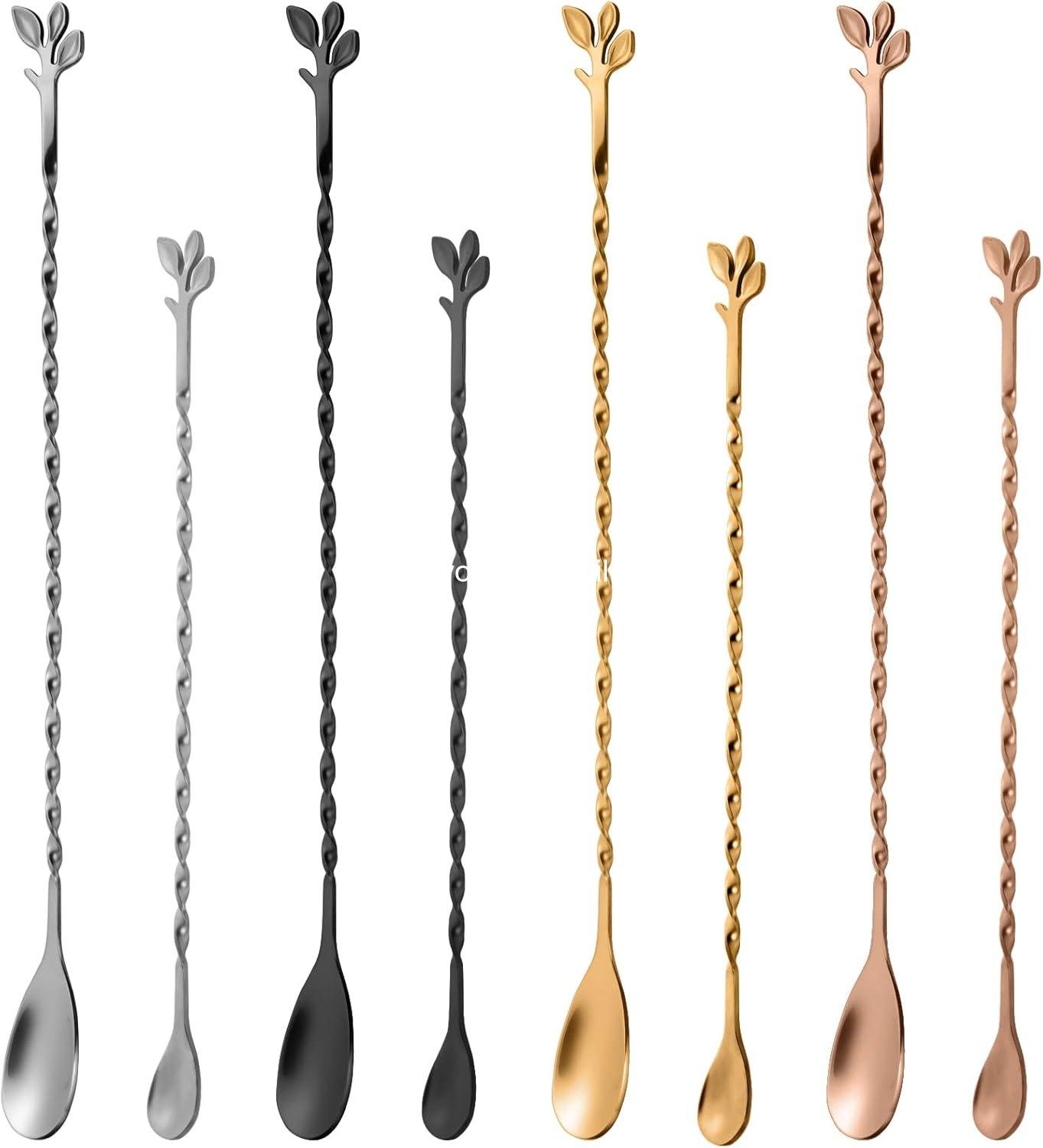 Wholesale 10-Inch Stainless Steel Cocktail Spoon with Leaf Handle - Ideal for Mixing & Layering Drinks in Tall Cups, Bar & Shakers - Durable Long Handle Bar Stirrer, 1-Piece Supplier Wholesale 10-Inch Stainless Steel Cocktail Spoon with Leaf Handle - Ideal for Mixing & Layering Drinks in Tall Cups, Bar & Shakers - Durable Long Handle Bar Stirrer, 1-Piece Supplier