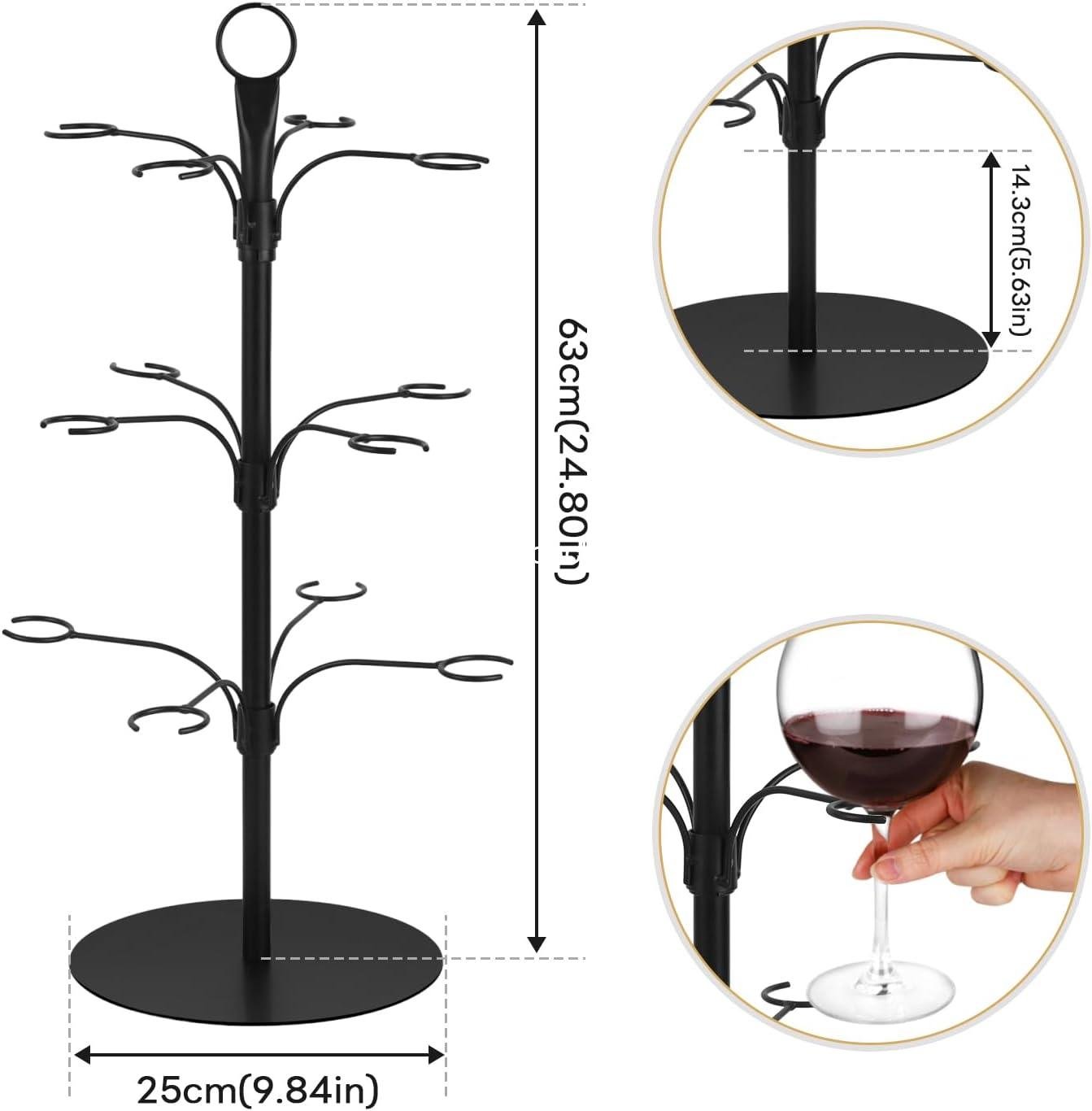 Wholesale 3 Tier Cocktail Tree Stand – Metal Champagne Tower with 12 Holders for Christmas Drinks, Cocktails, and Martinis Supplier