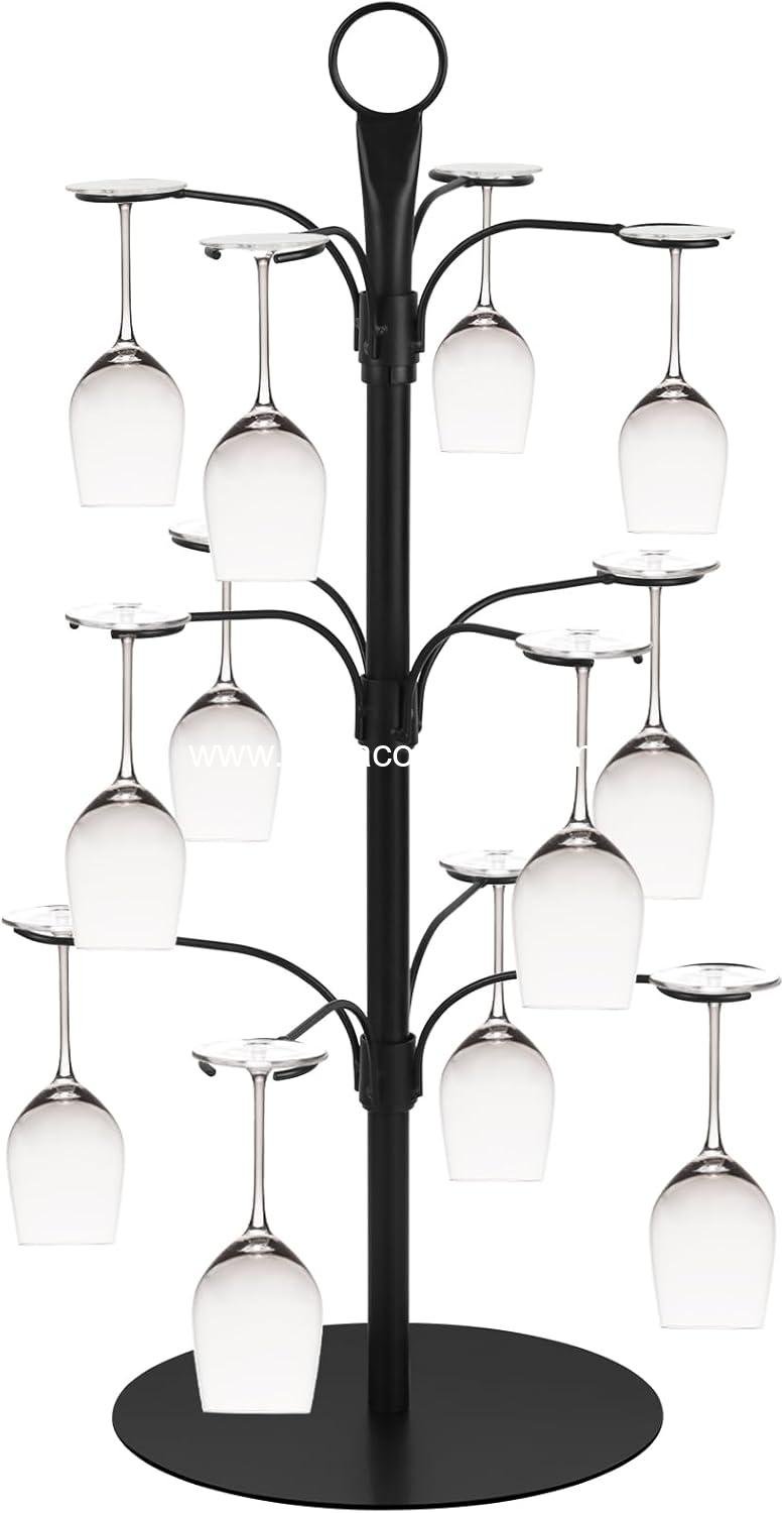 Wholesale 3 Tier Cocktail Tree Stand – Metal Champagne Tower with 12 Holders for Christmas Drinks, Cocktails, and Martinis Supplier