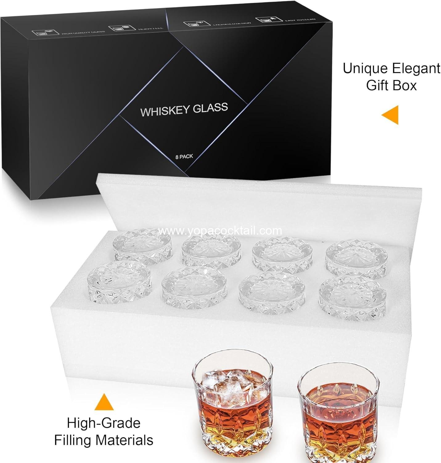 Wholesale Whiskey Glasses Set of 8, 11 oz Crystal Old Fashioned Glasses, Buy 6 Get 2 Free, Ideal for Bourbon, Scotch, Vodka, Gift for Men, Women, Dad, Father, Supplier