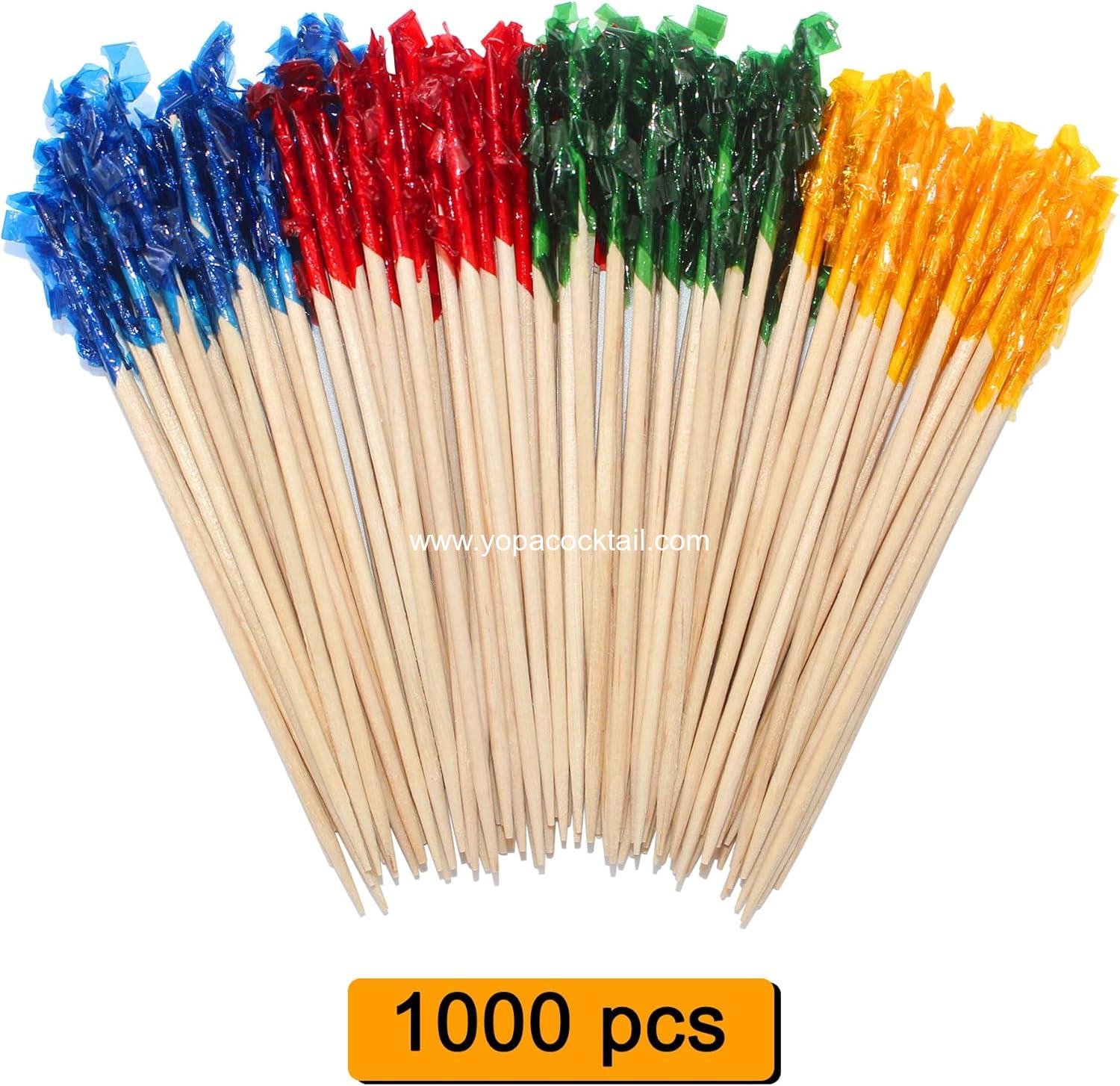 Wholesale 1000pcs 2.5 IN Assorted Color Wooden Frill Picks for Cocktail Parties, Barbecues, and Sandwiches - Supplier