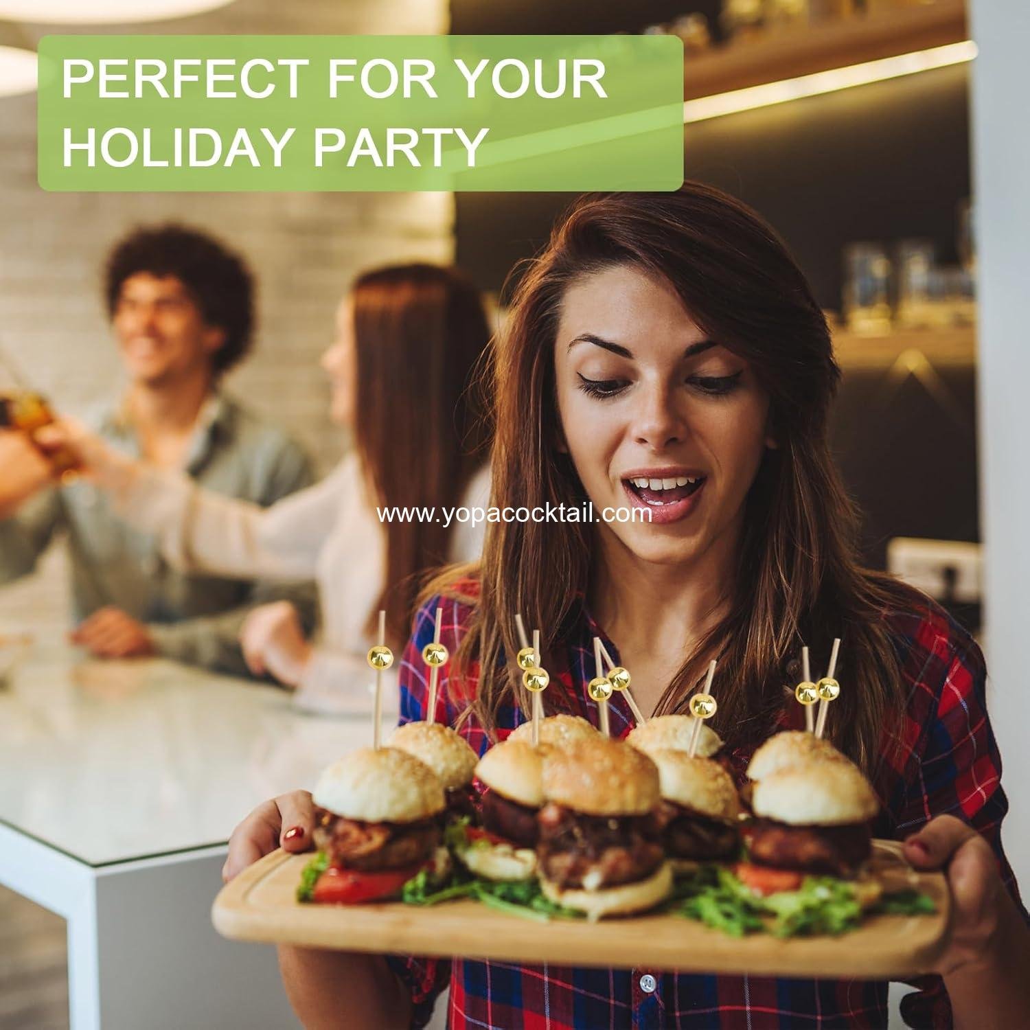 Wholesale 1000 Pieces 4.7 Inch Bamboo Cocktail Picks - Fancy Toothpicks for Appetizers, Drinks, Fruit, Charcuterie, and Party Food - OEM Supplier Wholesale 1000 Pieces 4.7 Inch Bamboo Cocktail Picks - Fancy Toothpicks for Appetizers, Drinks, Fruit, Charcuterie, and Party Food - OEM Supplier