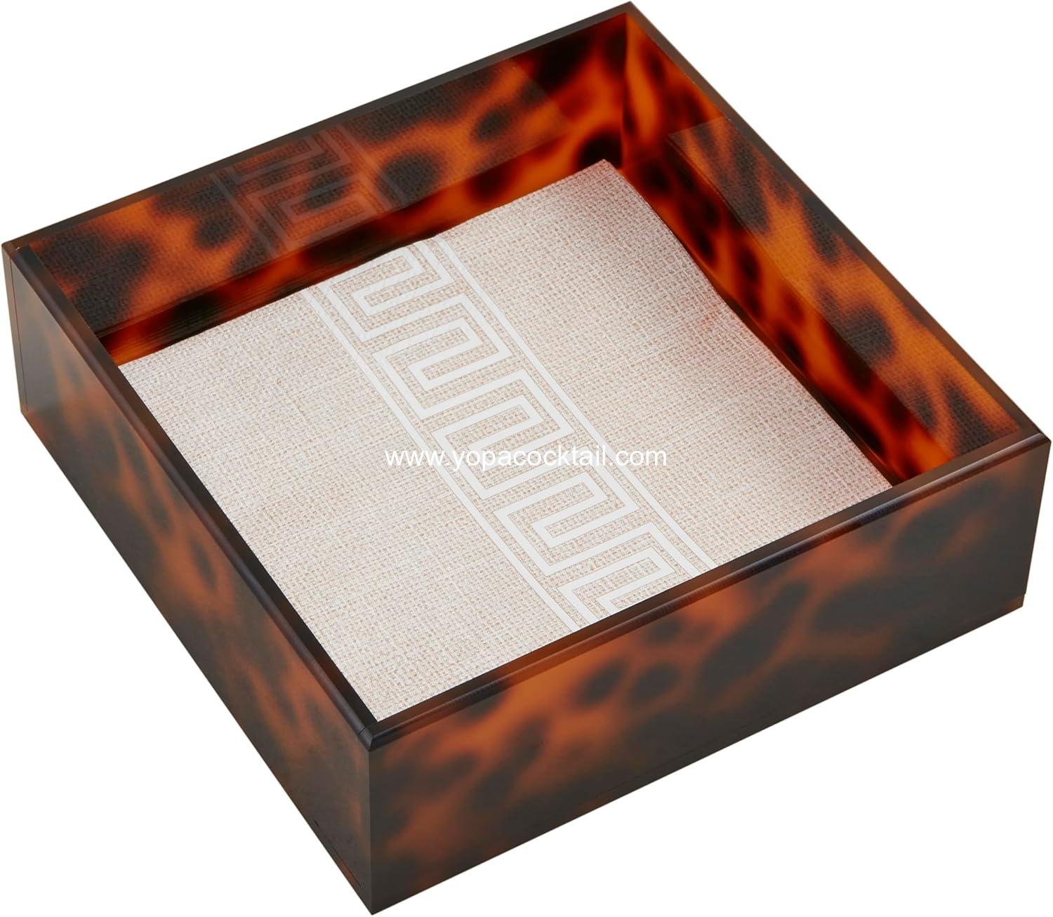 Mud Pie Tortoise Napkin Holder; napkin 5" x 5" | caddy 6" x 6"